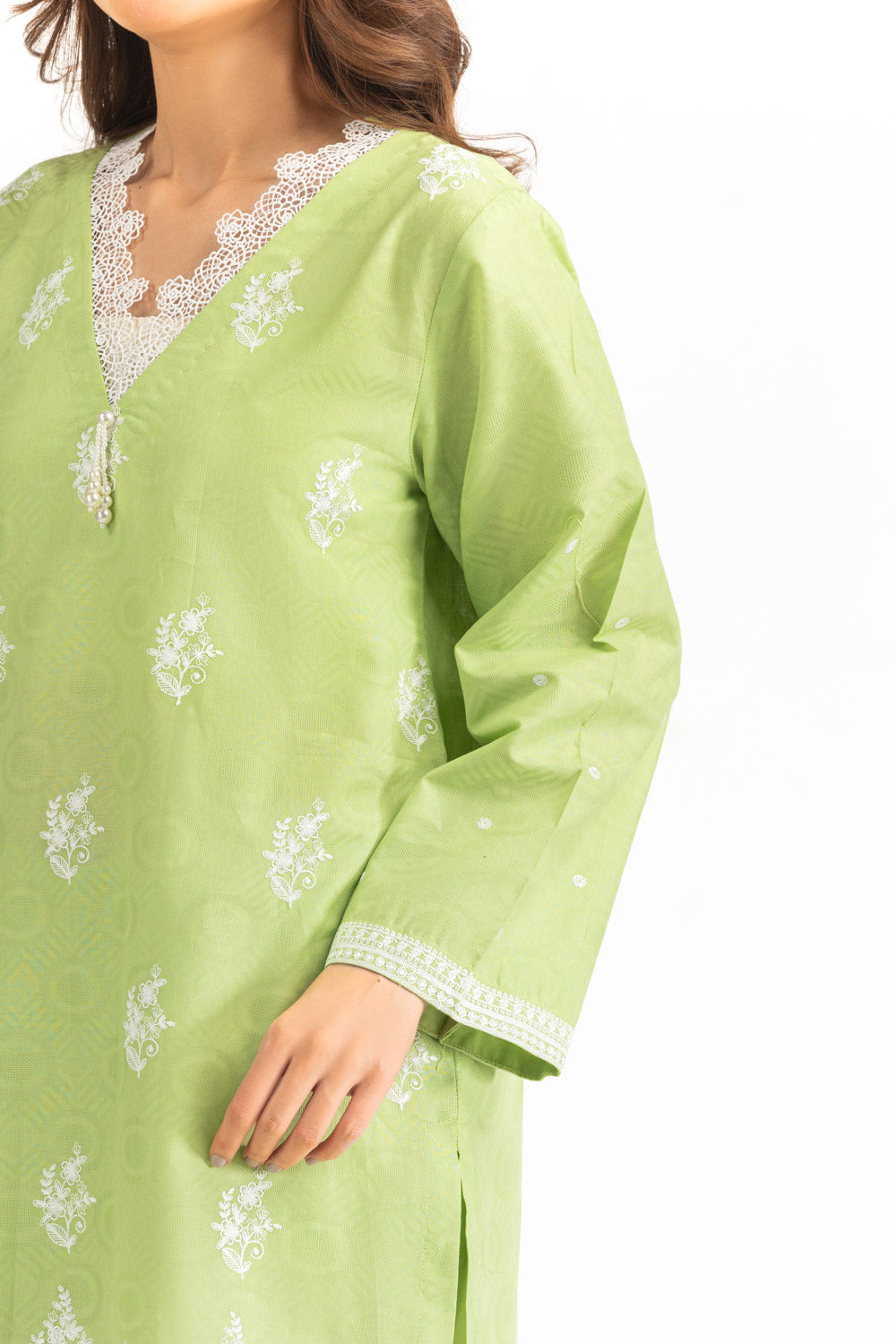 3Pc Jacquard Embroidered Suit