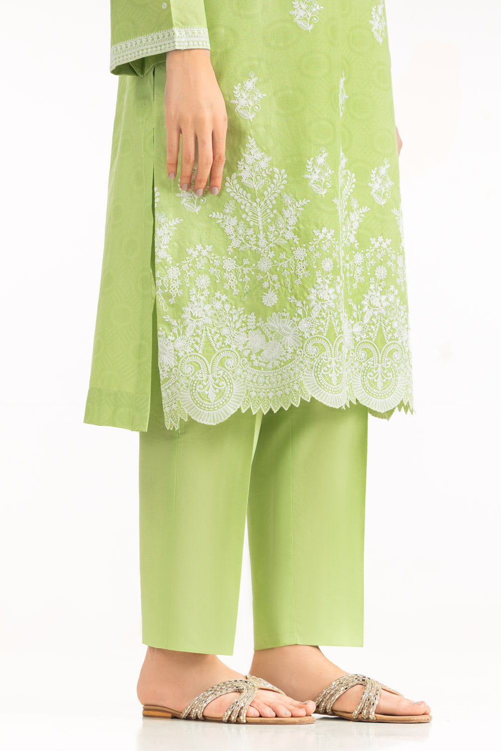 3Pc Jacquard Embroidered Suit