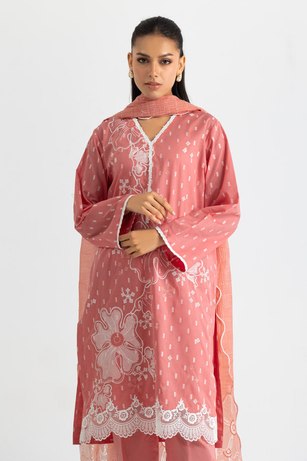 3PC Jacquard Embroidered Suit