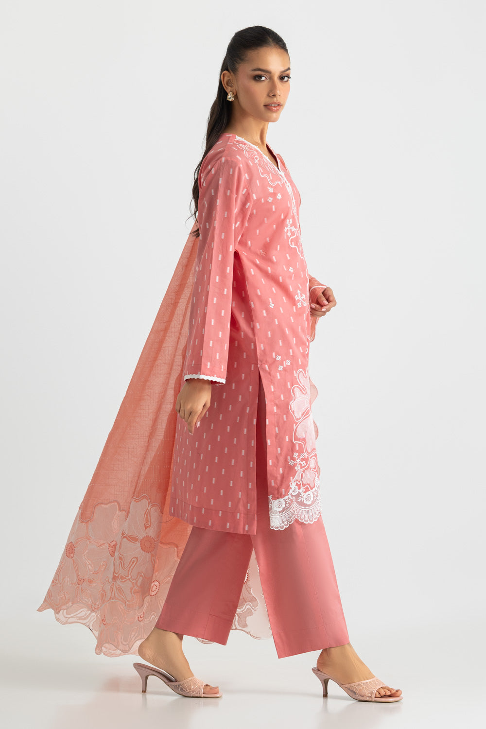 3PC Jacquard Embroidered Suit