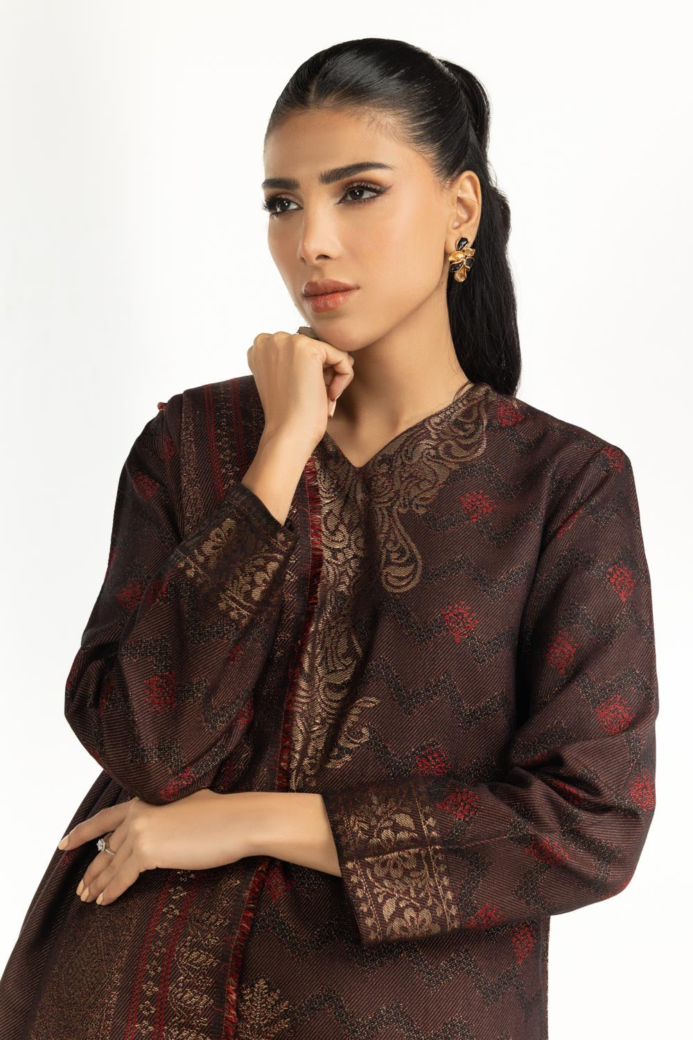 3Pc Jacquard Suit
