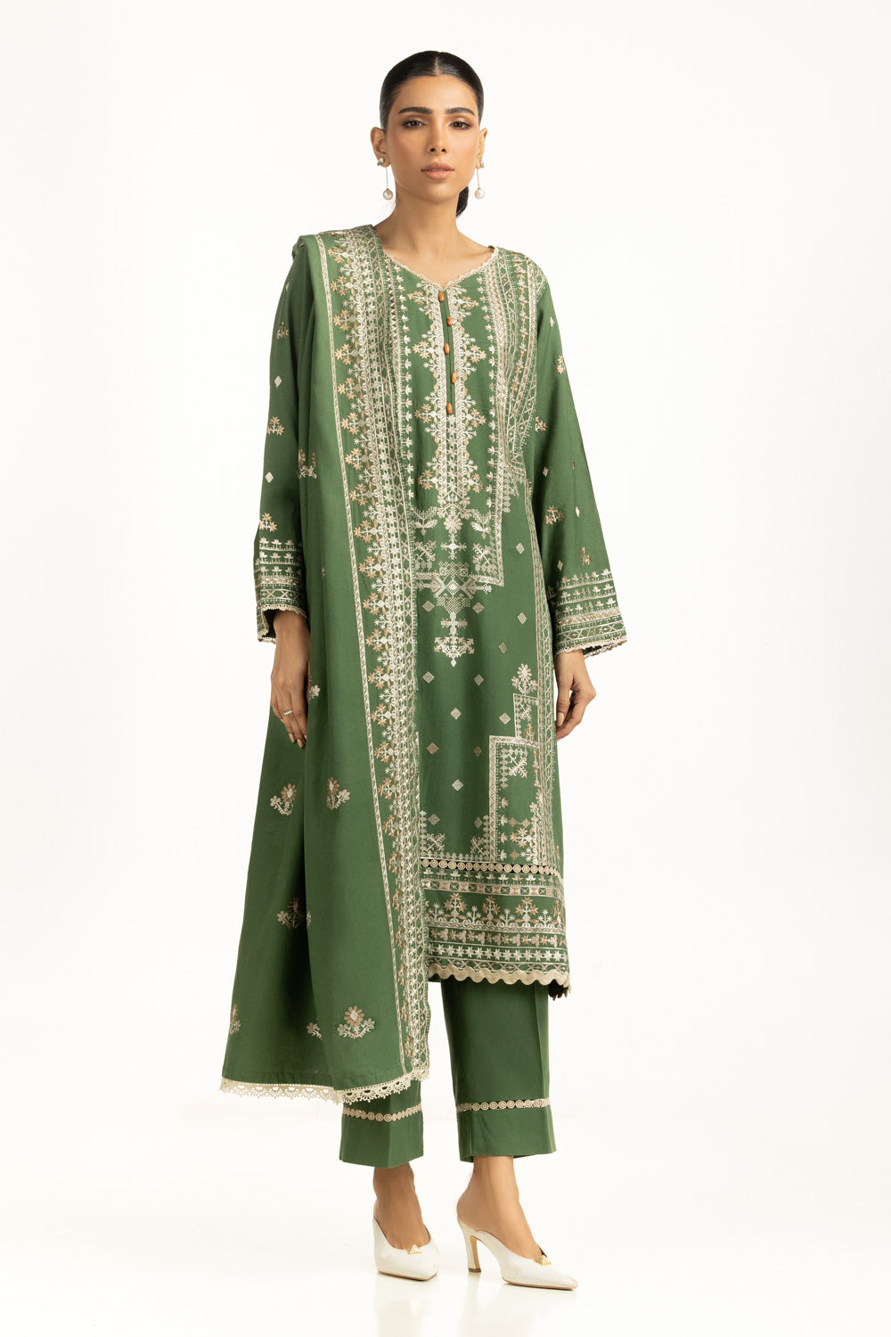 3PC Karandi Embroidered Suit