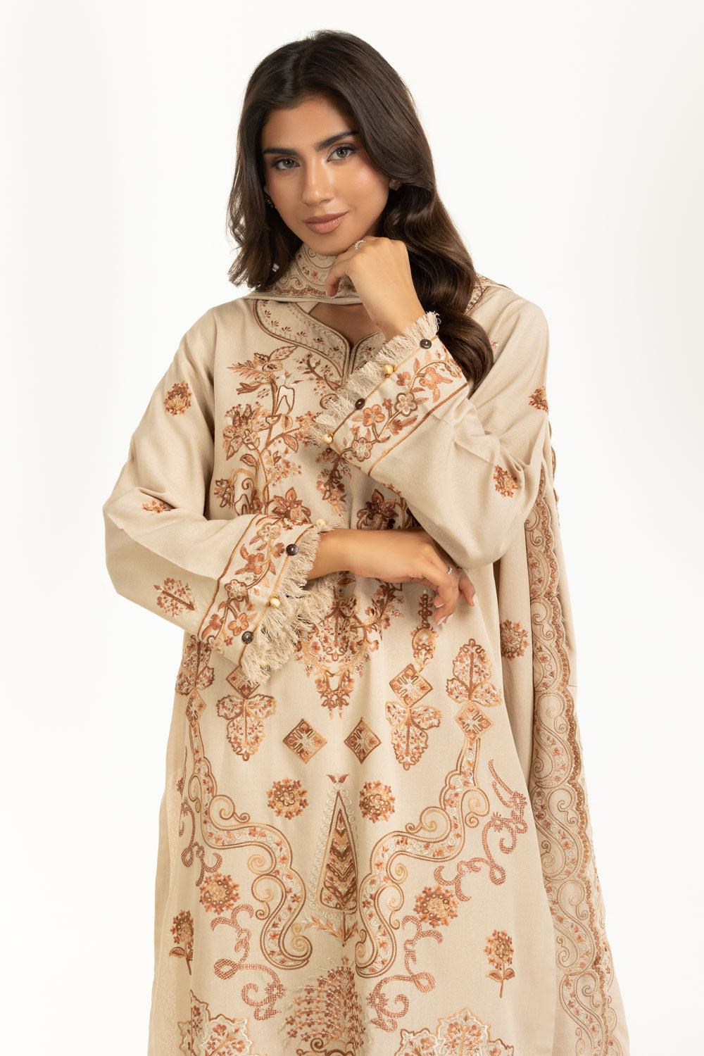 3Pc Karandi Embroidered Suit