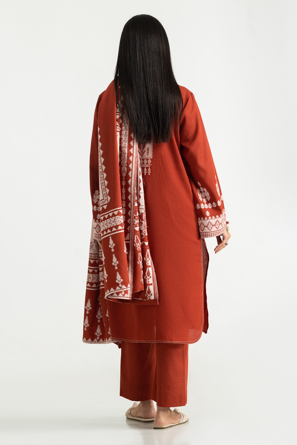 3PC Karandi Jacquard Embroidered Suit