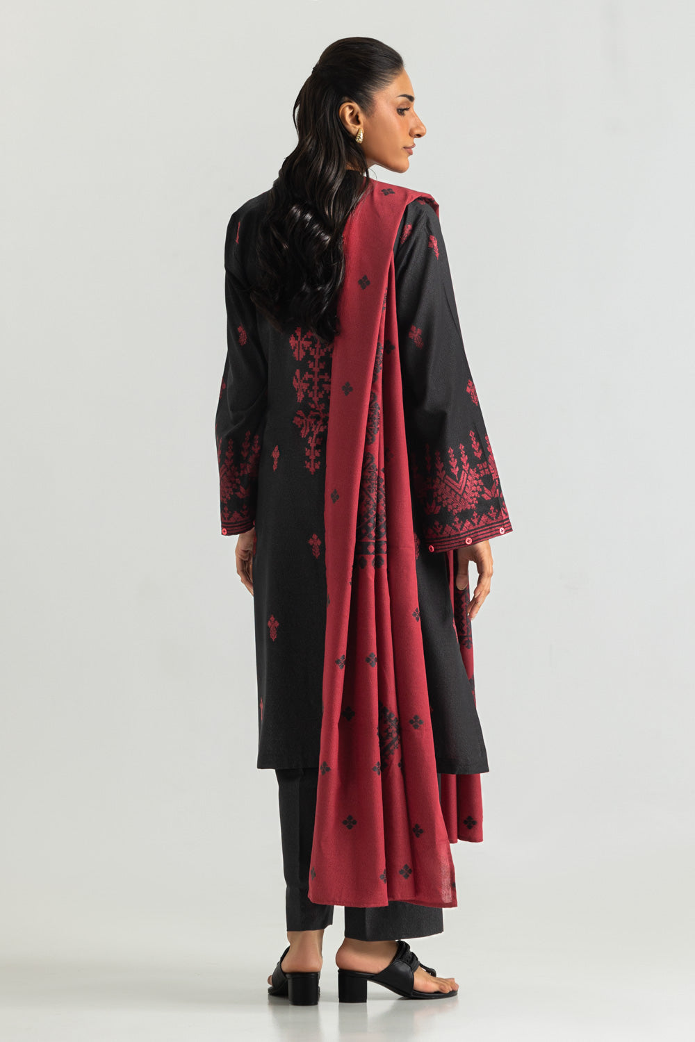 3PC Karandi Jacquard Embroidered Suit