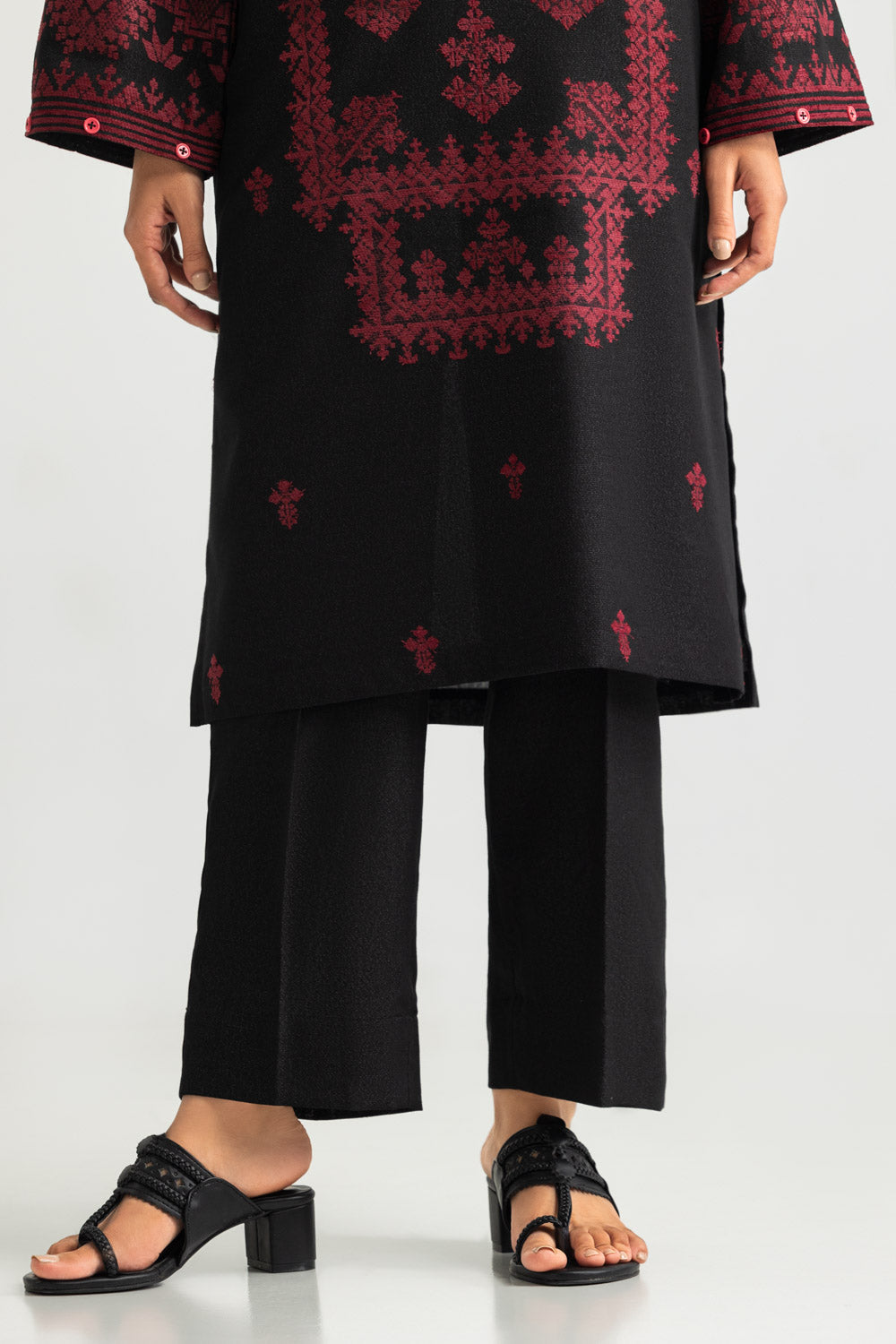 3PC Karandi Jacquard Embroidered Suit