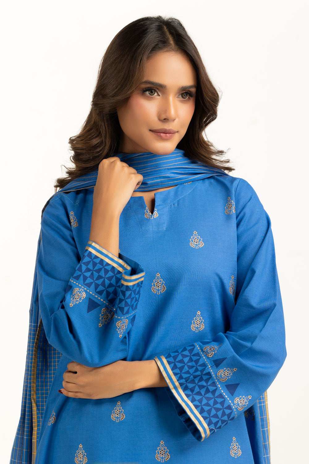3Pc Khaddar Block Printed Suit