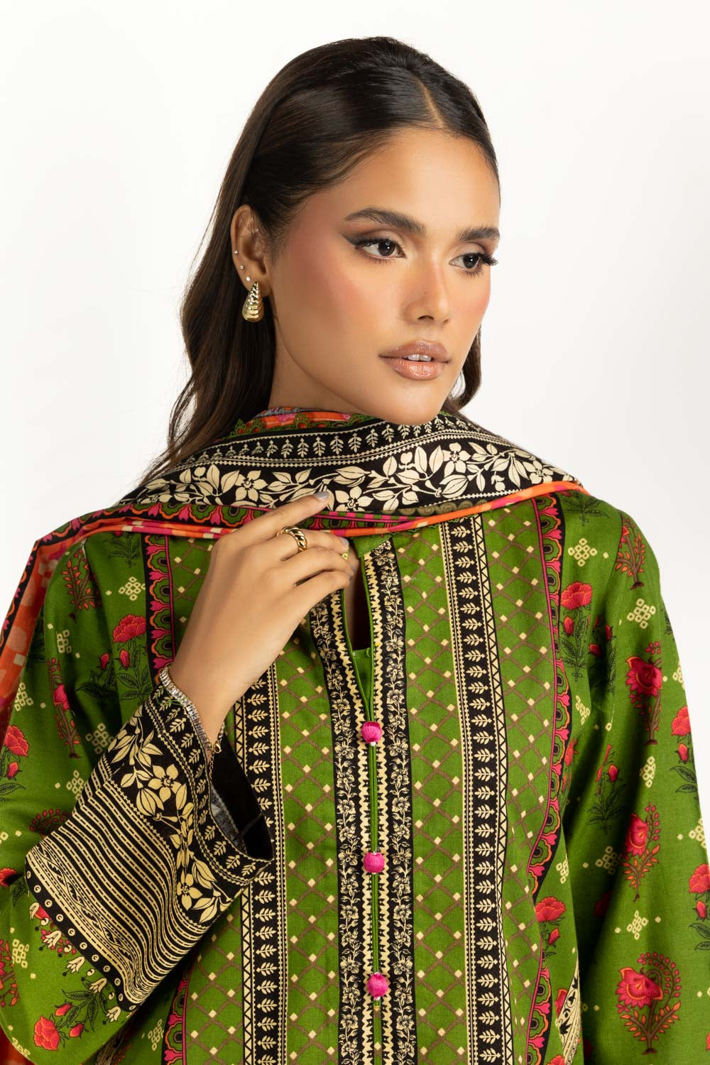 3Pc Khaddar Printed Suit