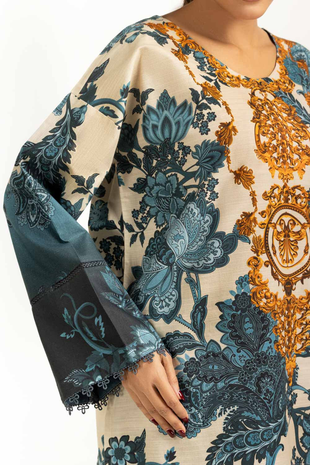 3Pc Khaddar Printed Suit