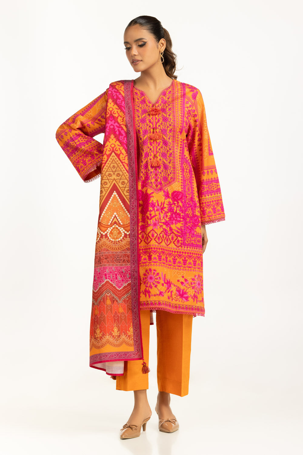 3PC Khaddar Printed Suit