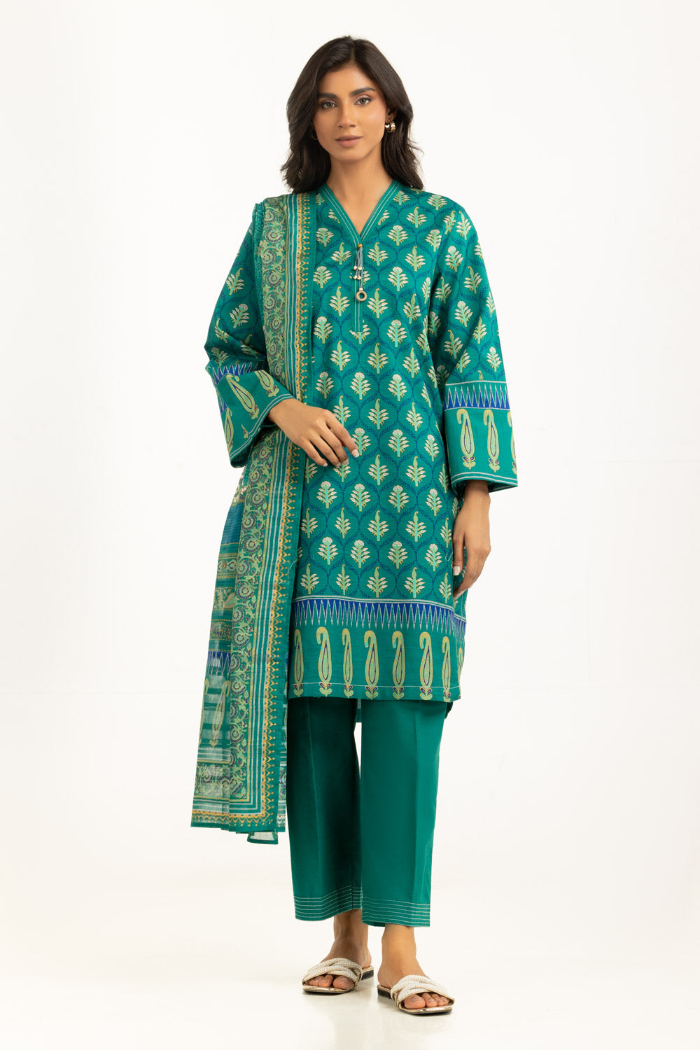 3PC Khaddar Printed Suit