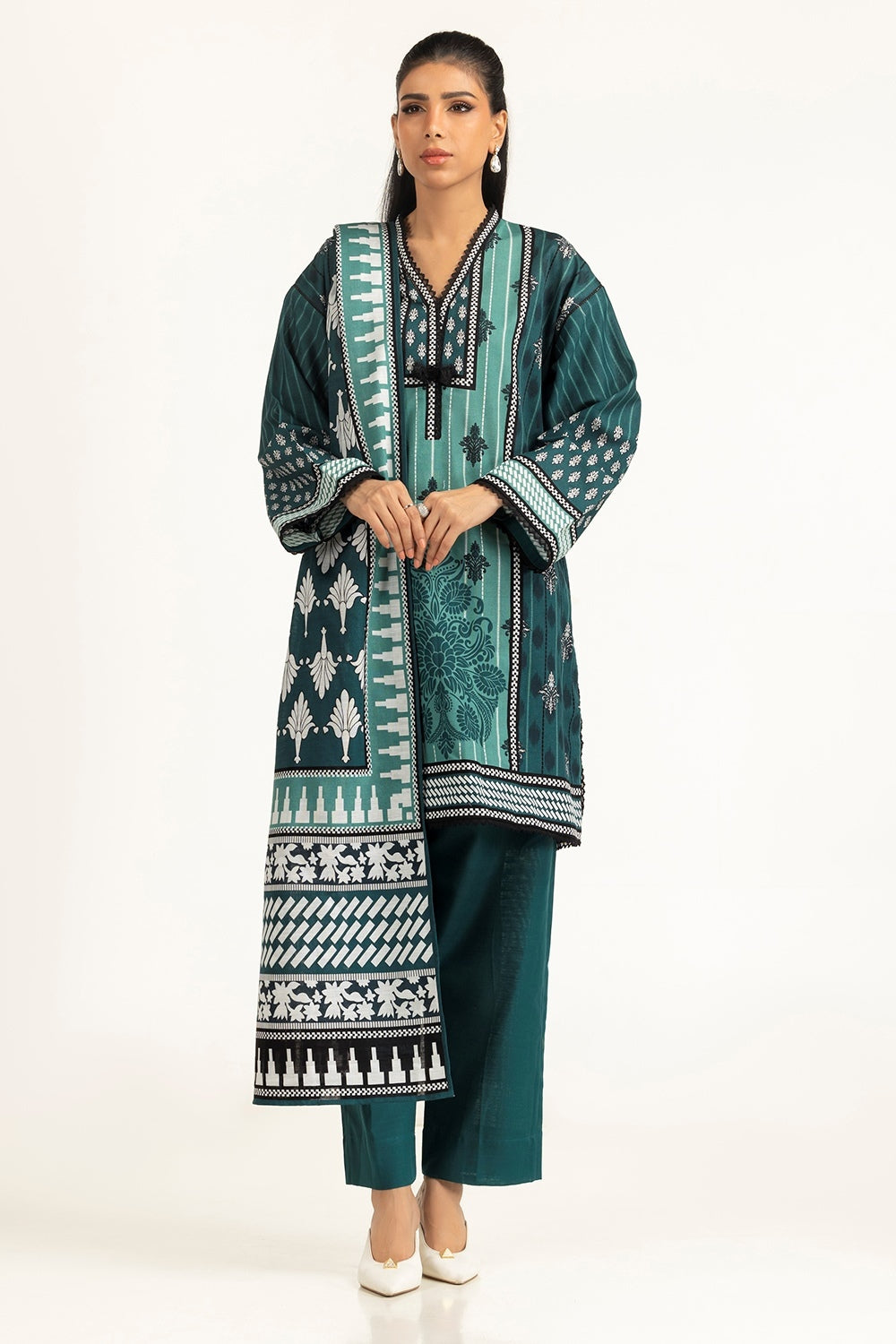 3PC Khaddar Printed Suit
