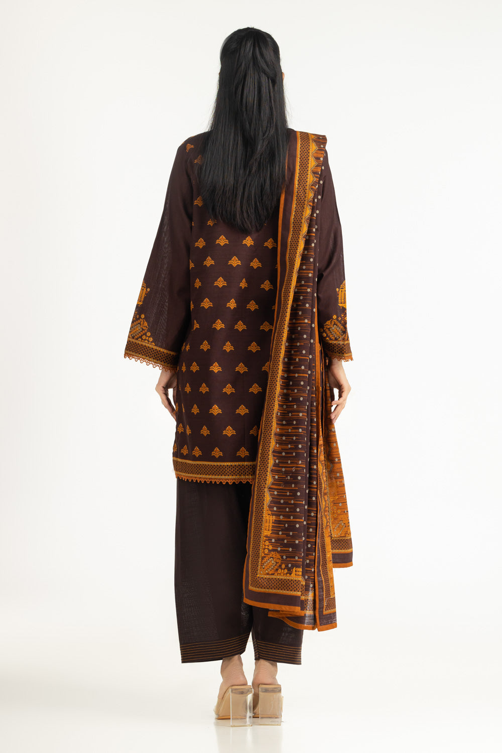 3Pc Khaddar Printed Suit