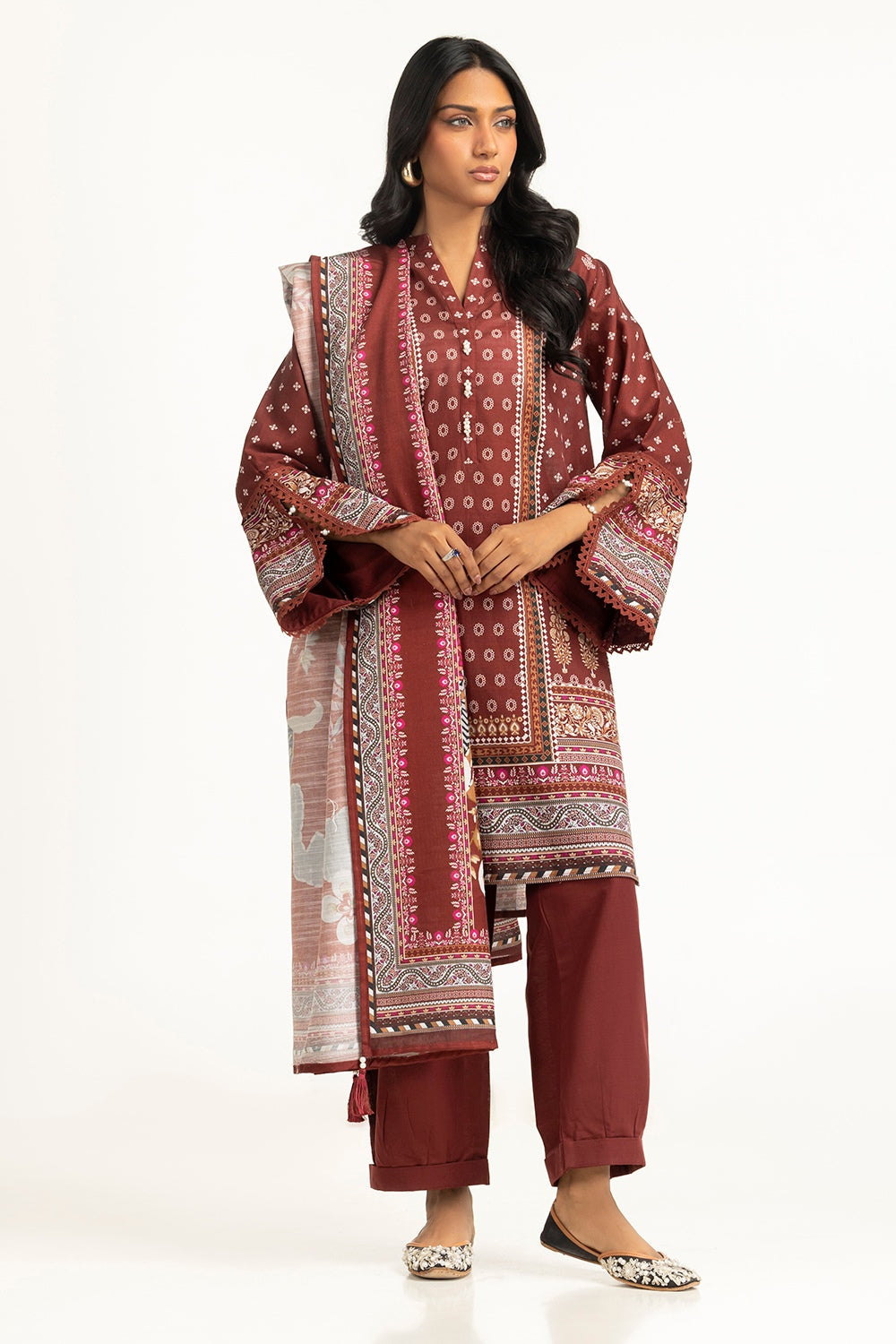 3PC Khaddar Printed Suit