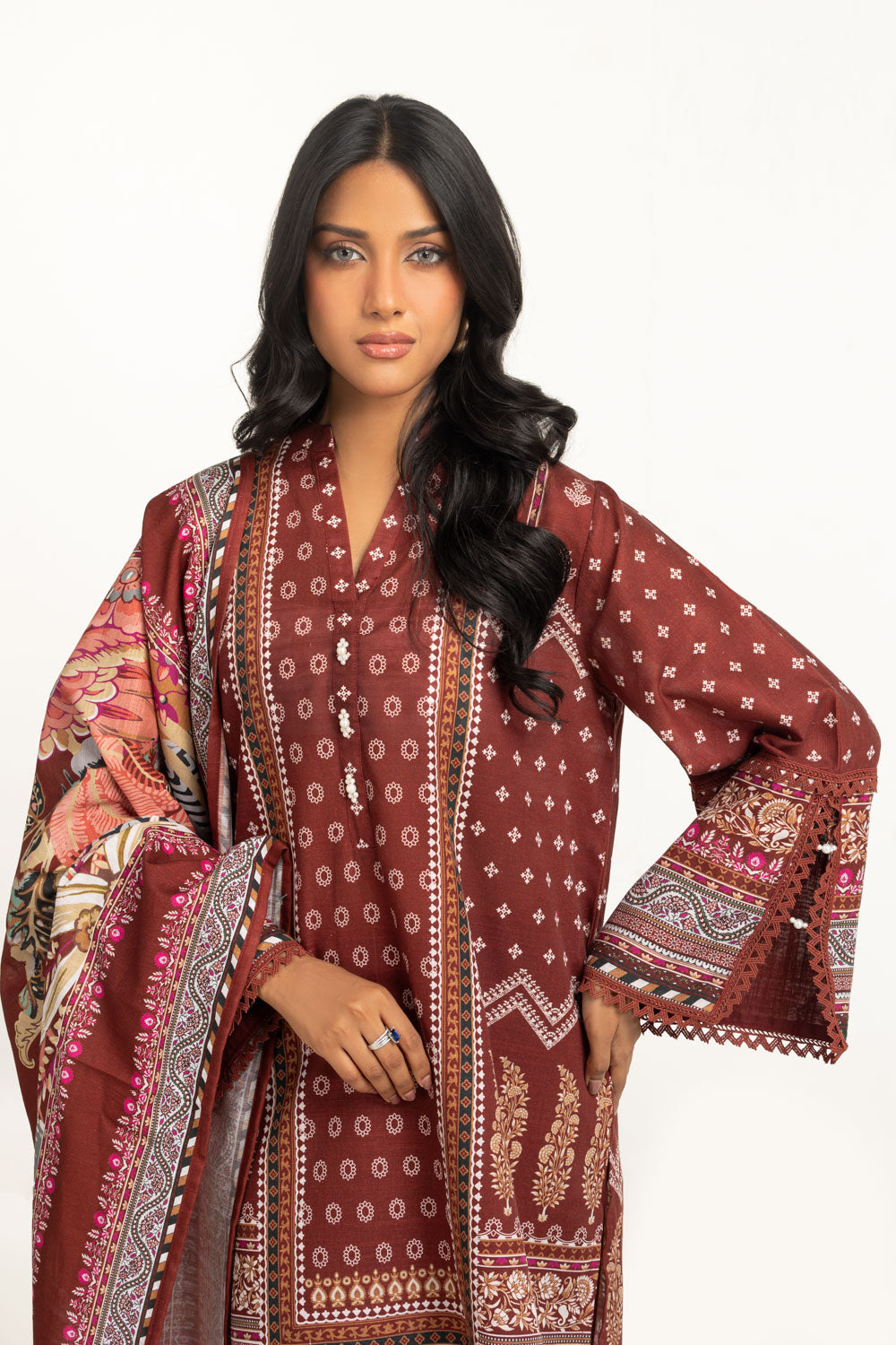 3PC Khaddar Printed Suit