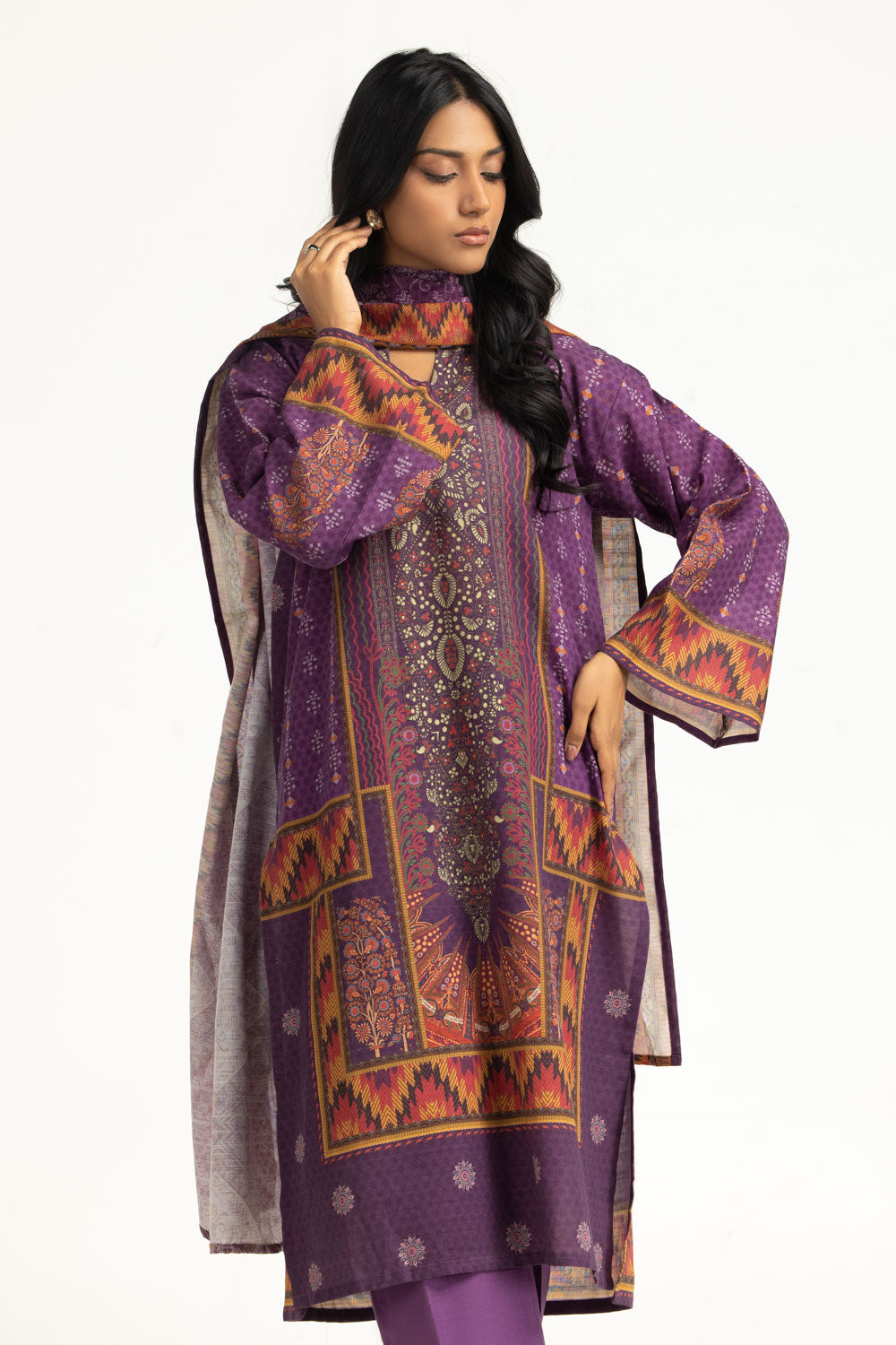 3PC Khaddar Printed Suit