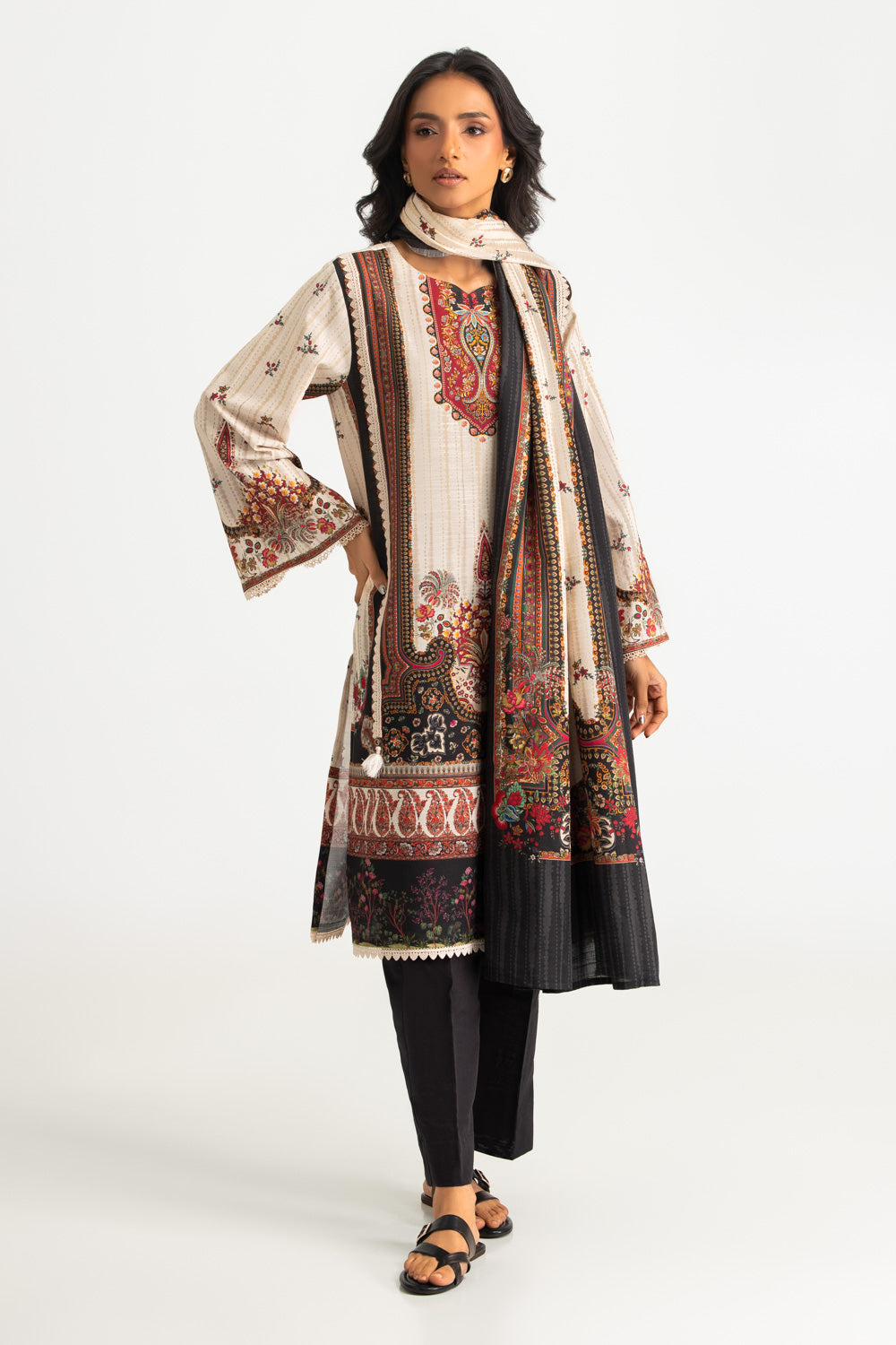 3PC Khaddar Printed Suit