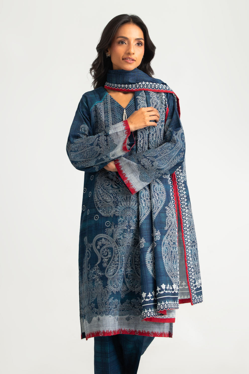 3PC Khaddar Printed Suit