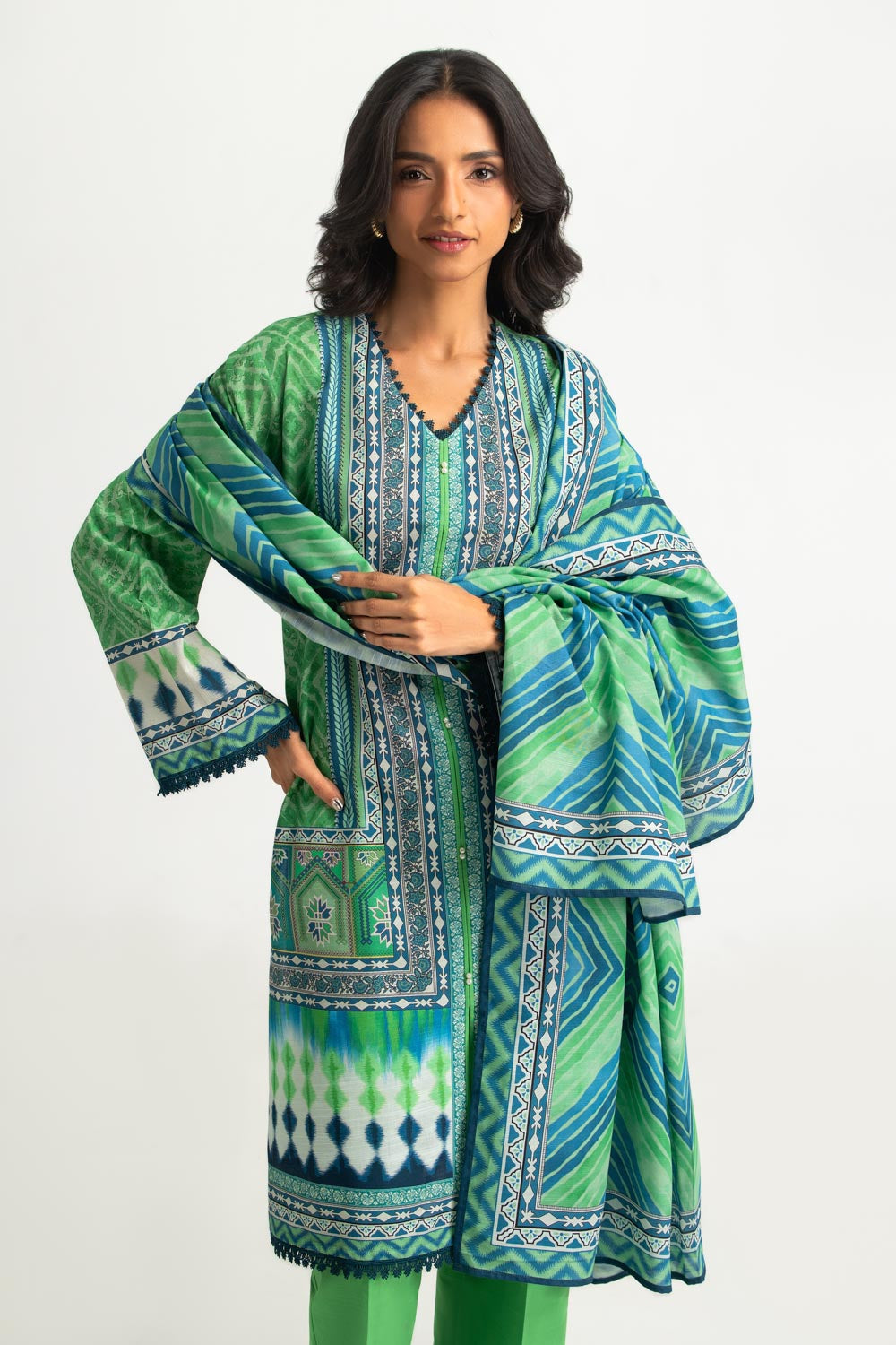 3PC Khaddar Printed Suit