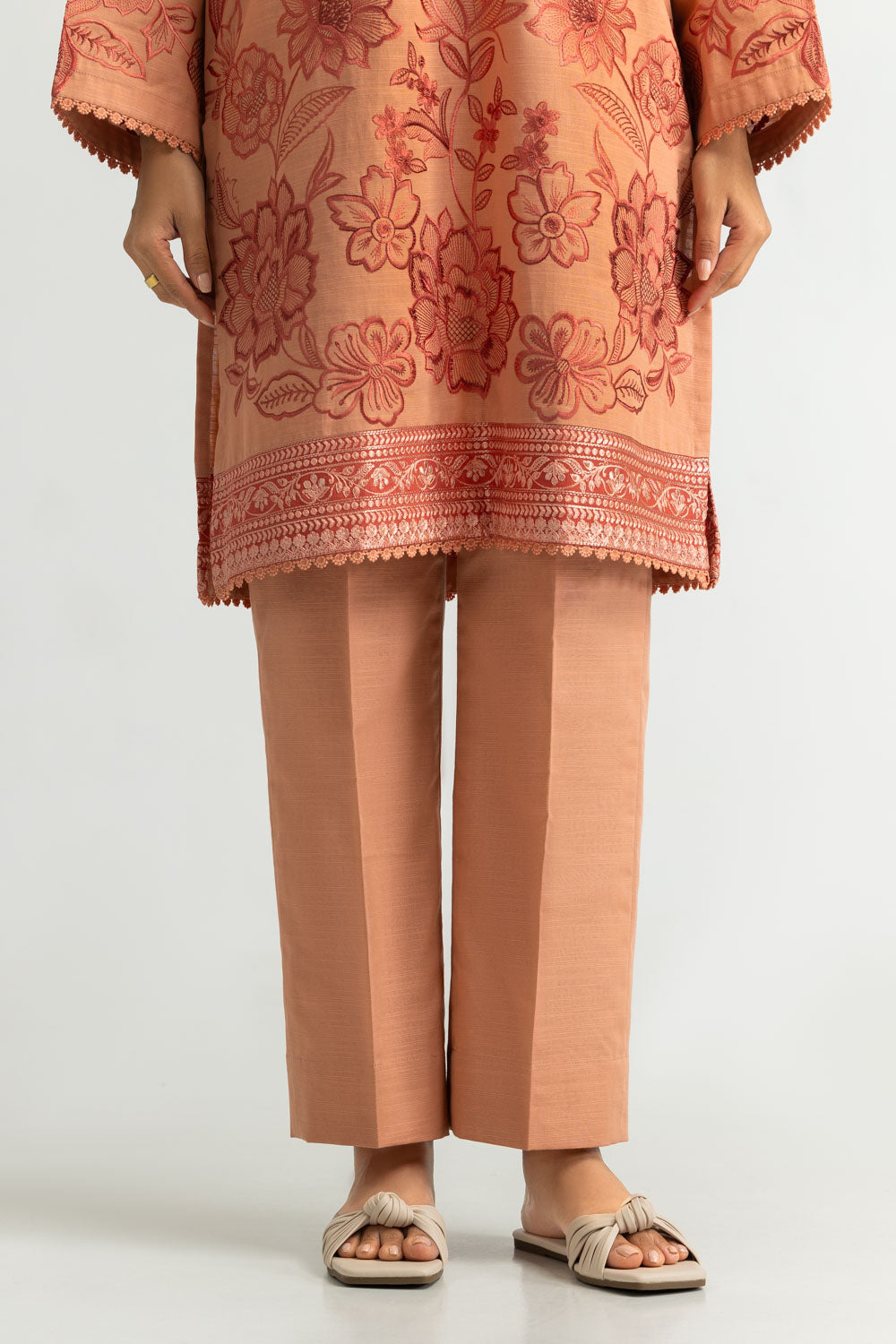 3PC Khaddar Slub Embroidered Suit