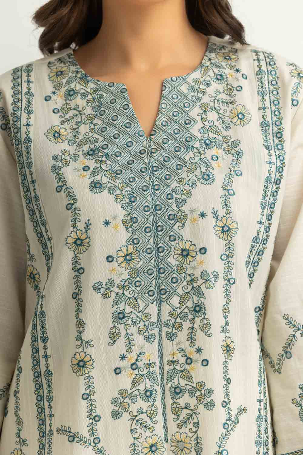3PC Khaddar Slub Embroidered Suit