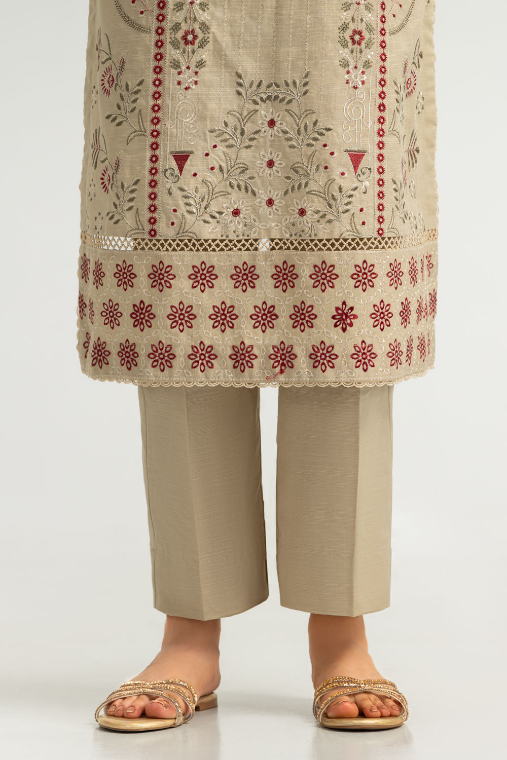3PC Khaddar Slub Embroidered Suit