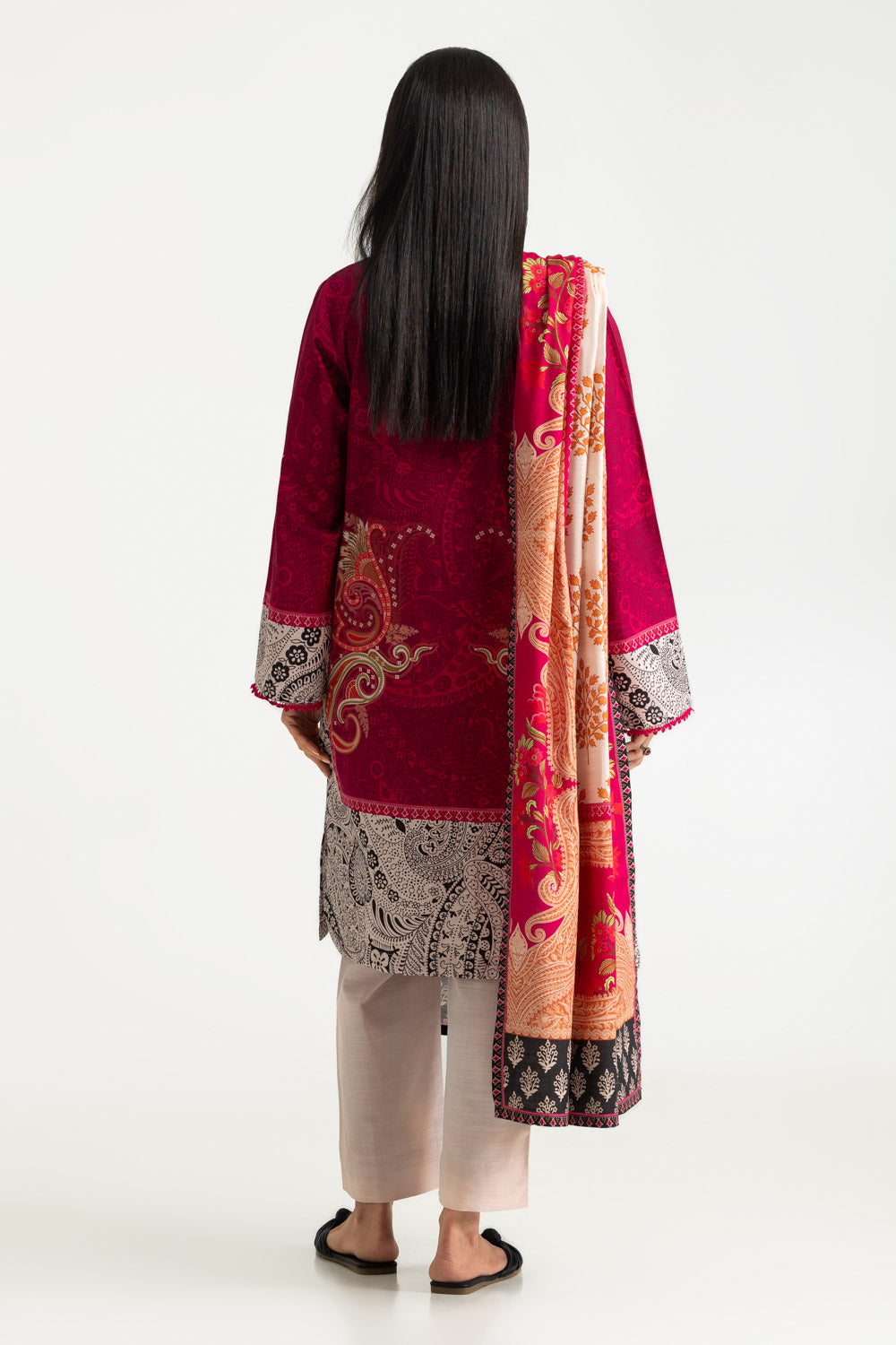 3PC Khaddar Slub Printed Suit