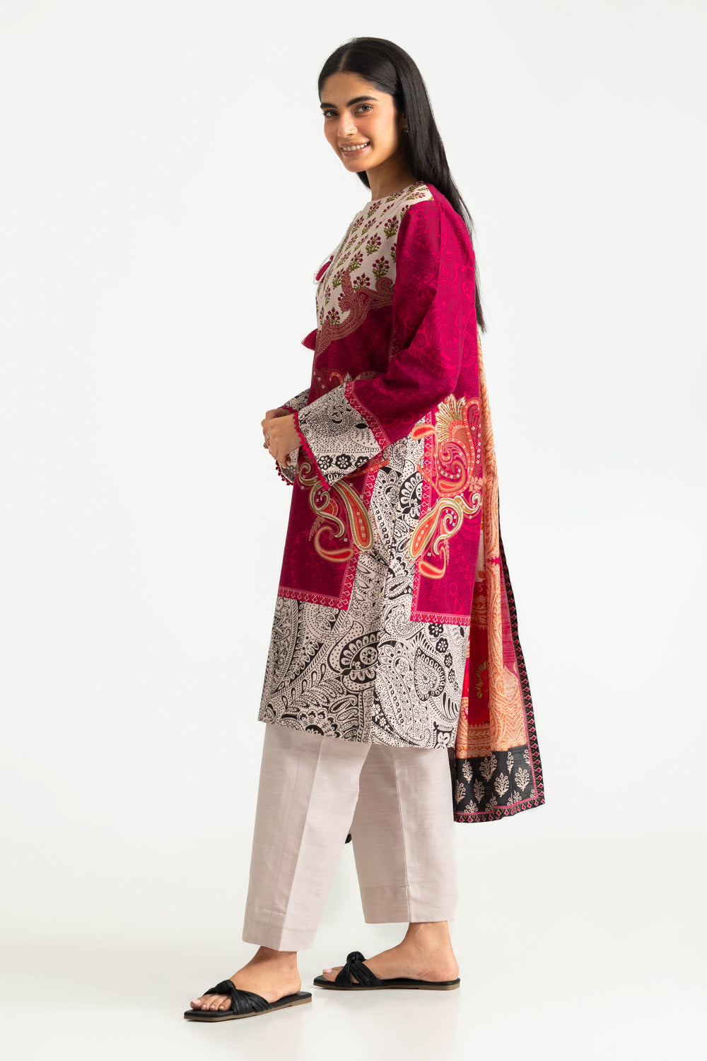 3PC Khaddar Slub Printed Suit