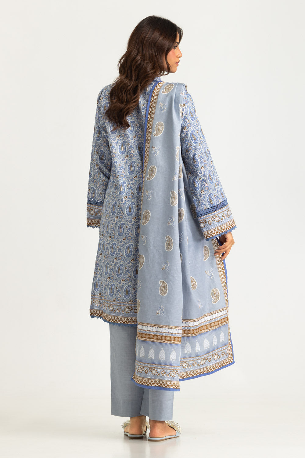 3PC Khaddar Slub Printed Suit