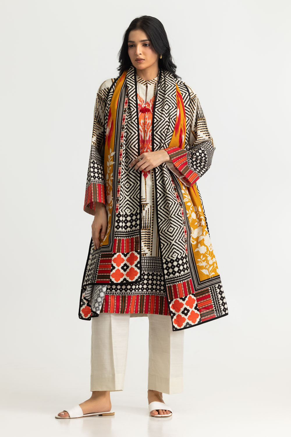 3PC Khaddar Slub Printed Suit