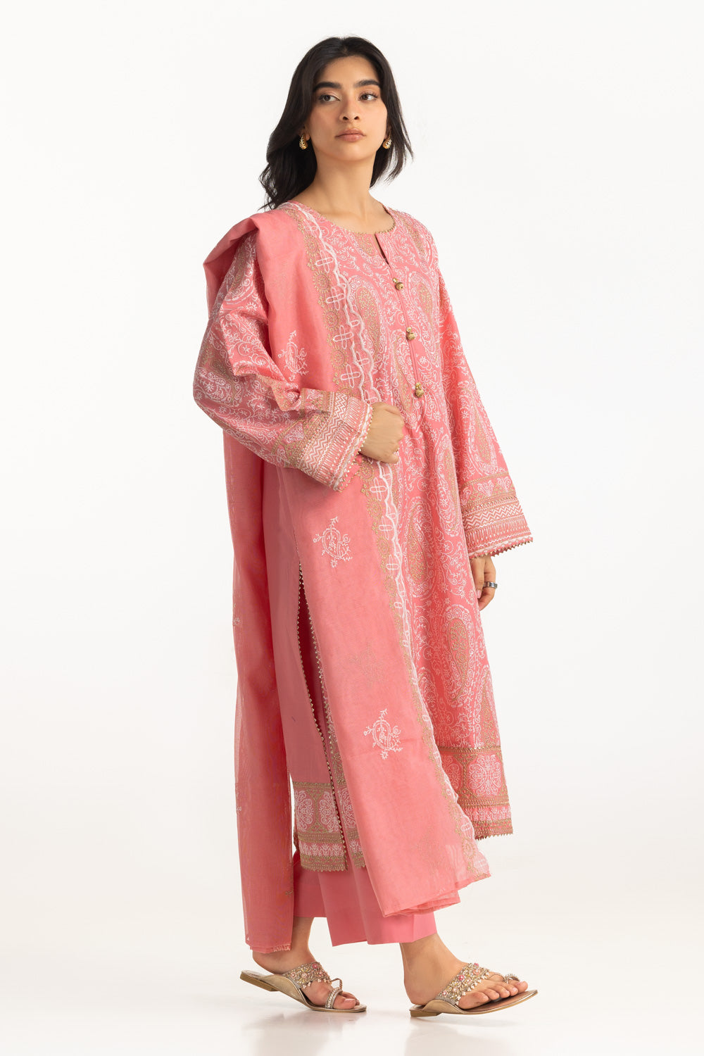 3Pc Lawn Embroidered Suit