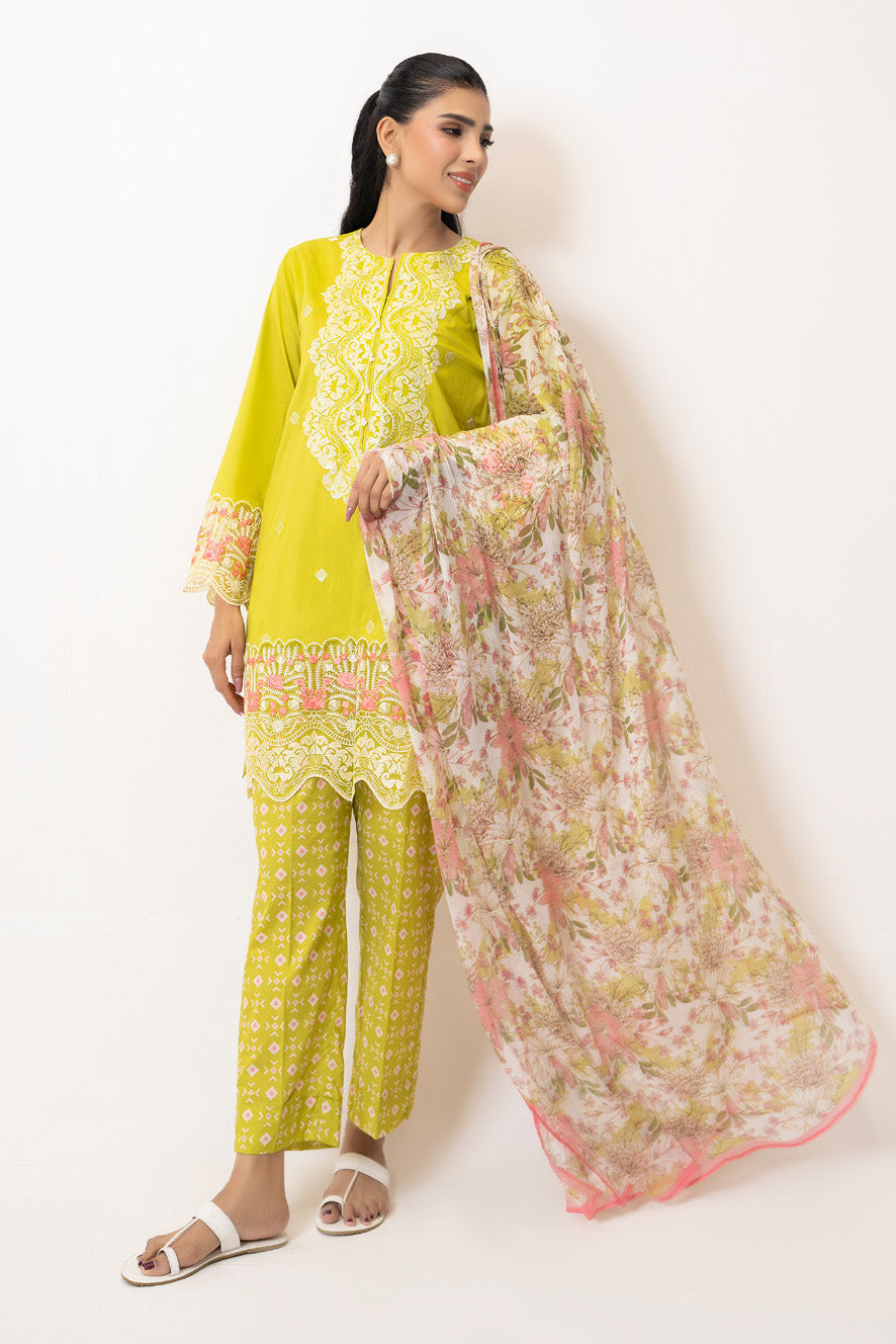 3Pc Lawn Embroidered Suit