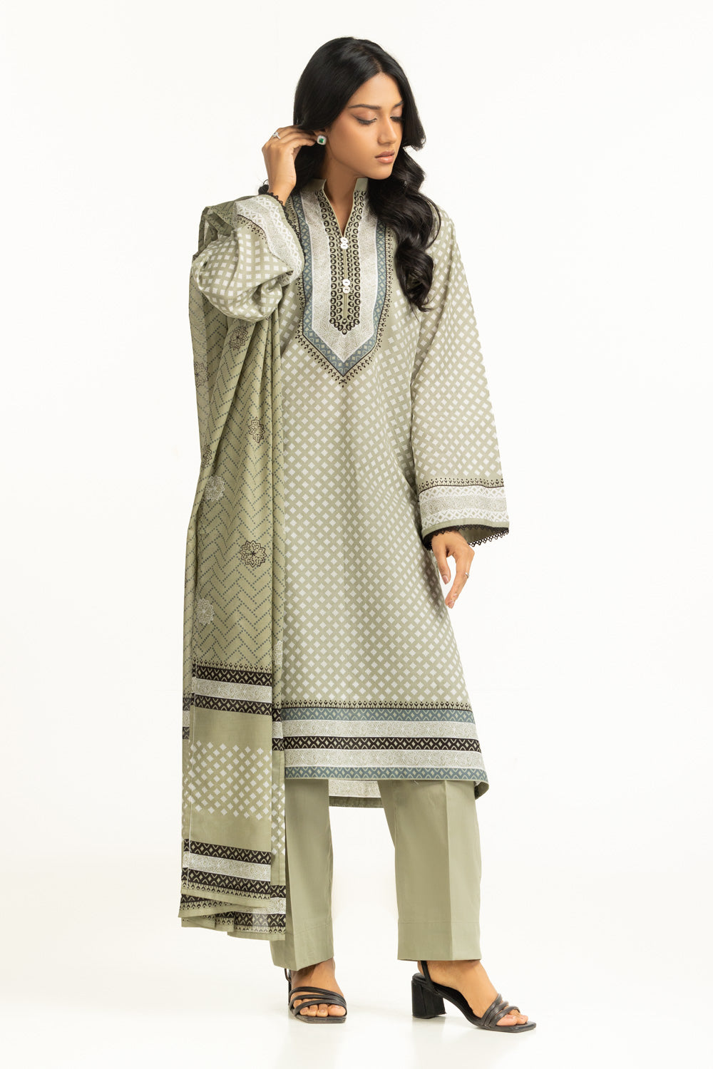 3Pc Lawn Printed Suit