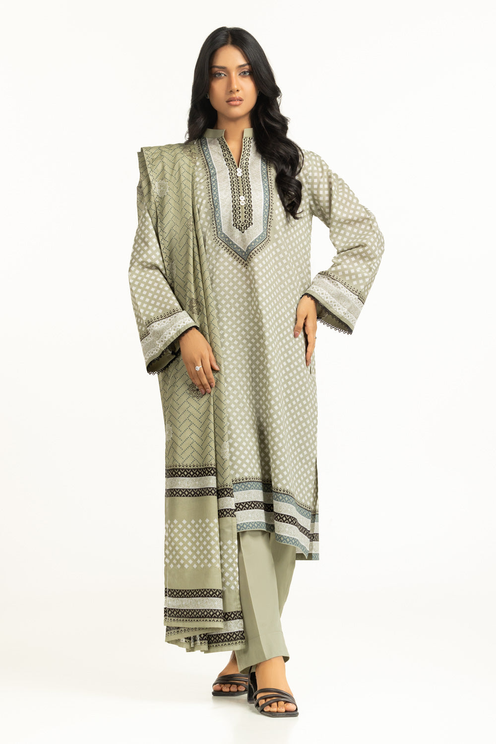 3Pc Lawn Printed Suit