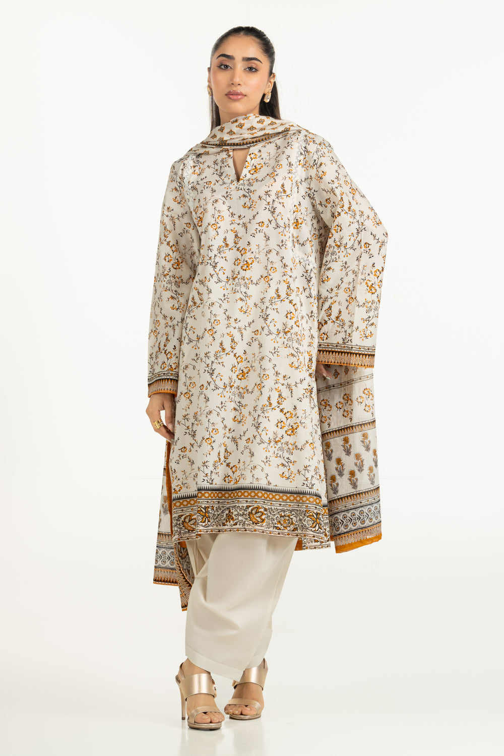 3Pc Lawn Printed Suit