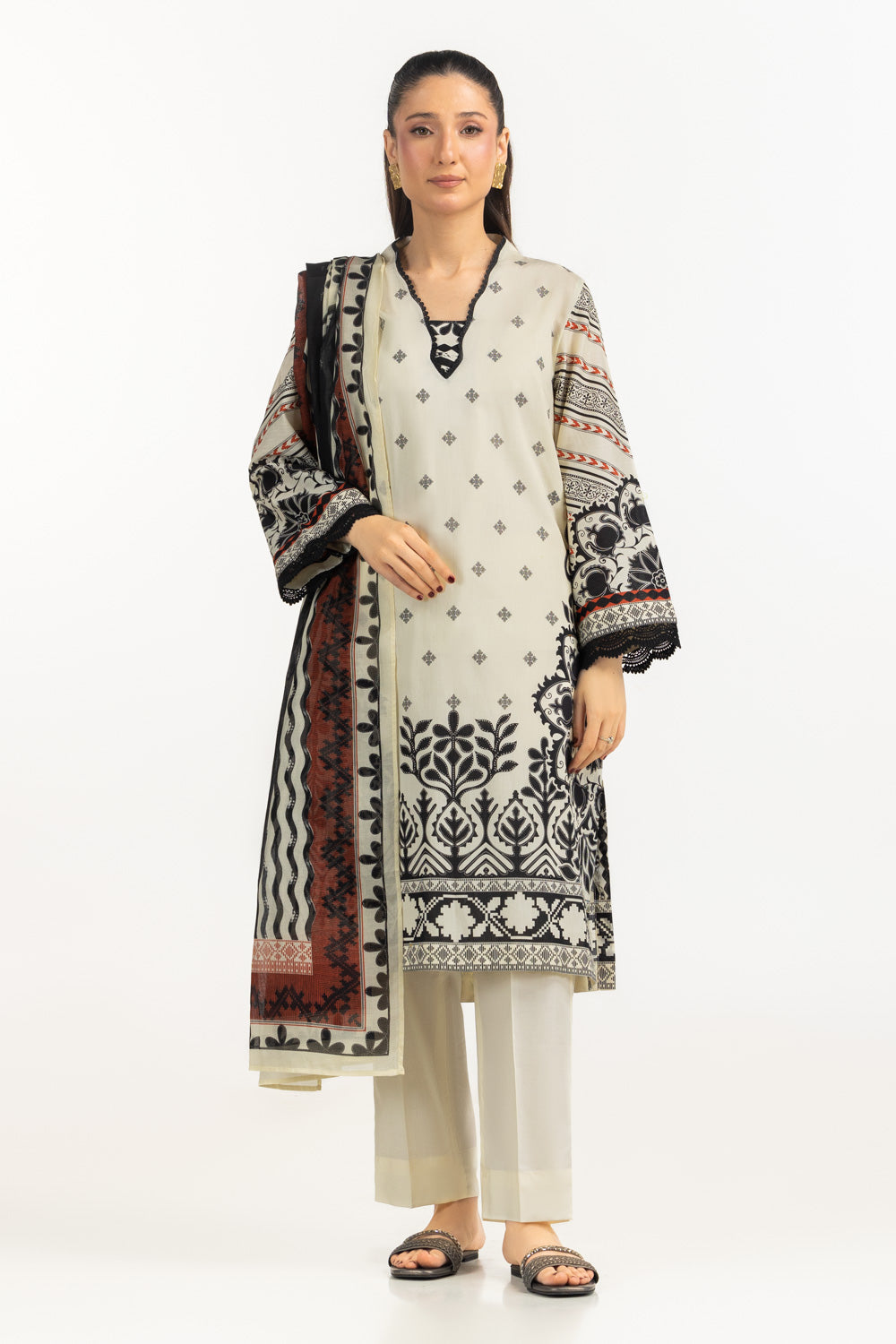 3Pc Lawn Printed Suit