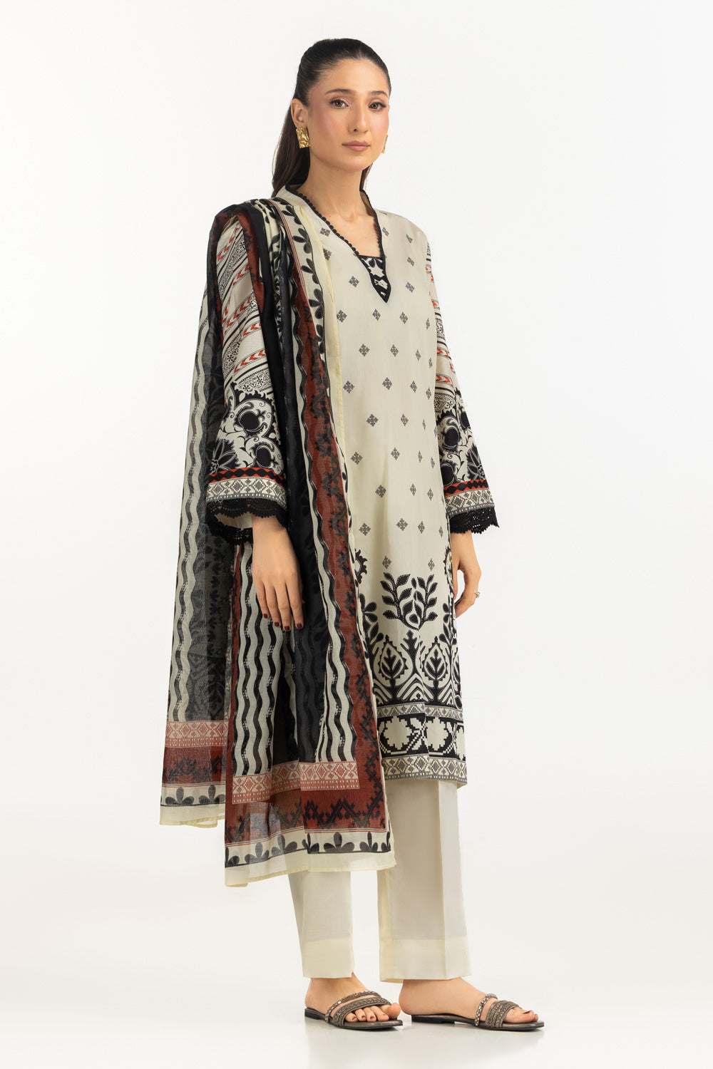 3Pc Lawn Printed Suit
