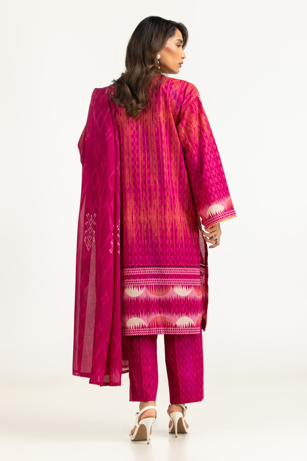 3PC Lawn Printed Suit With Embroidered