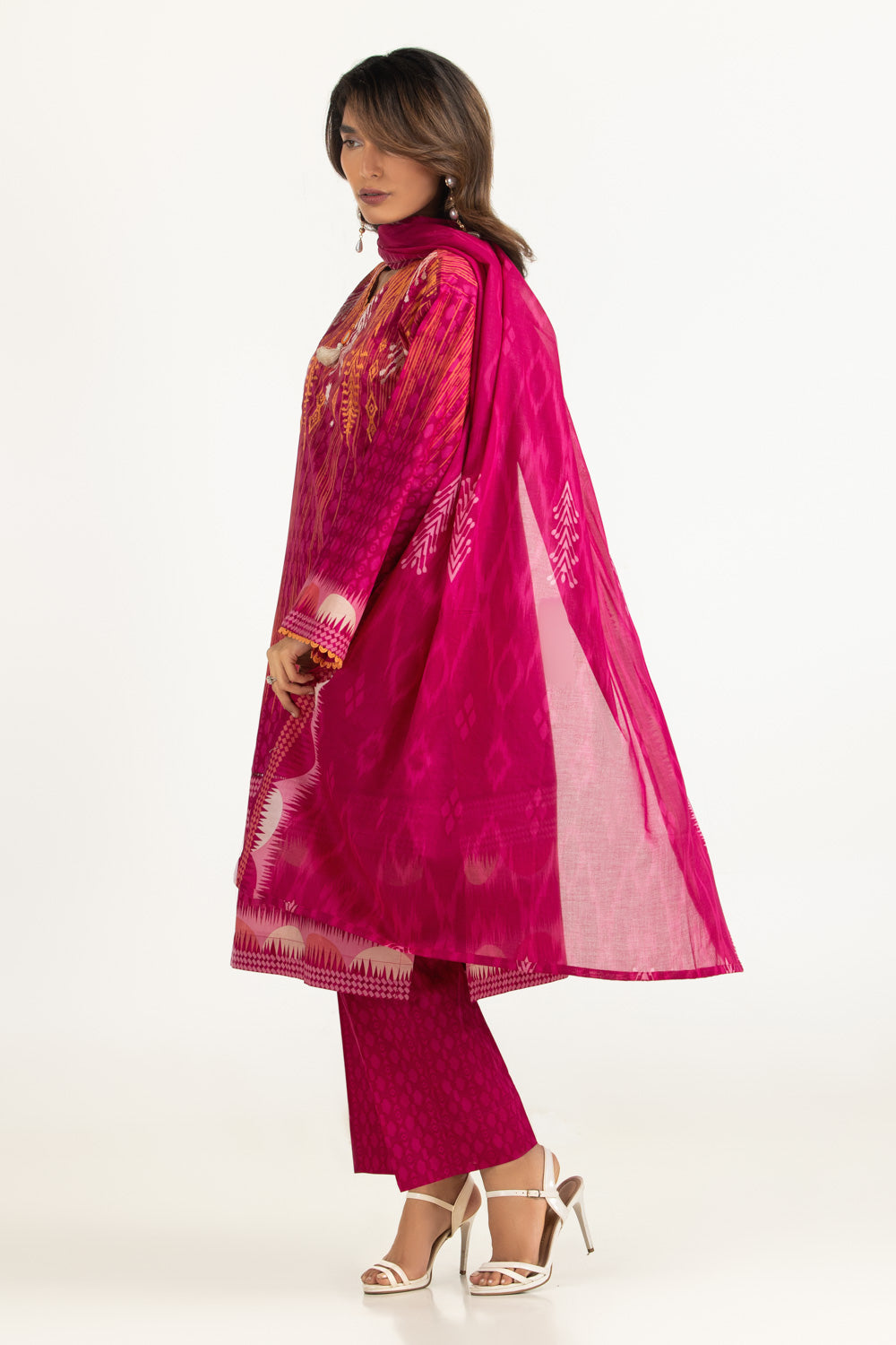 3PC Lawn Printed Suit With Embroidered