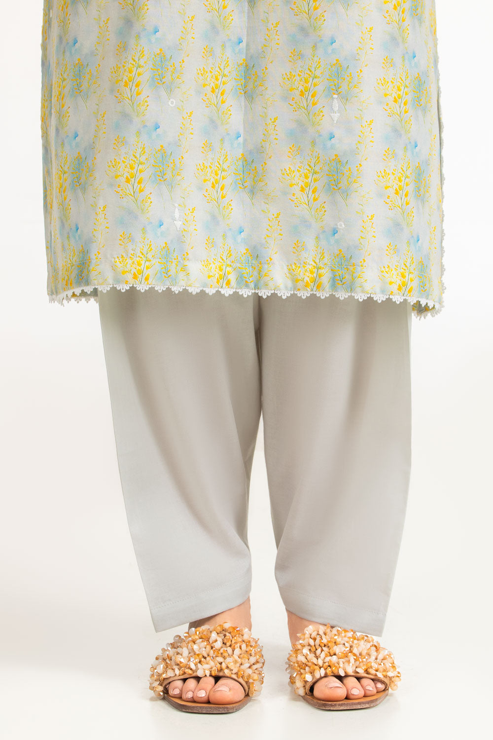 3Pc Lawn Printed Suit With Embroidered