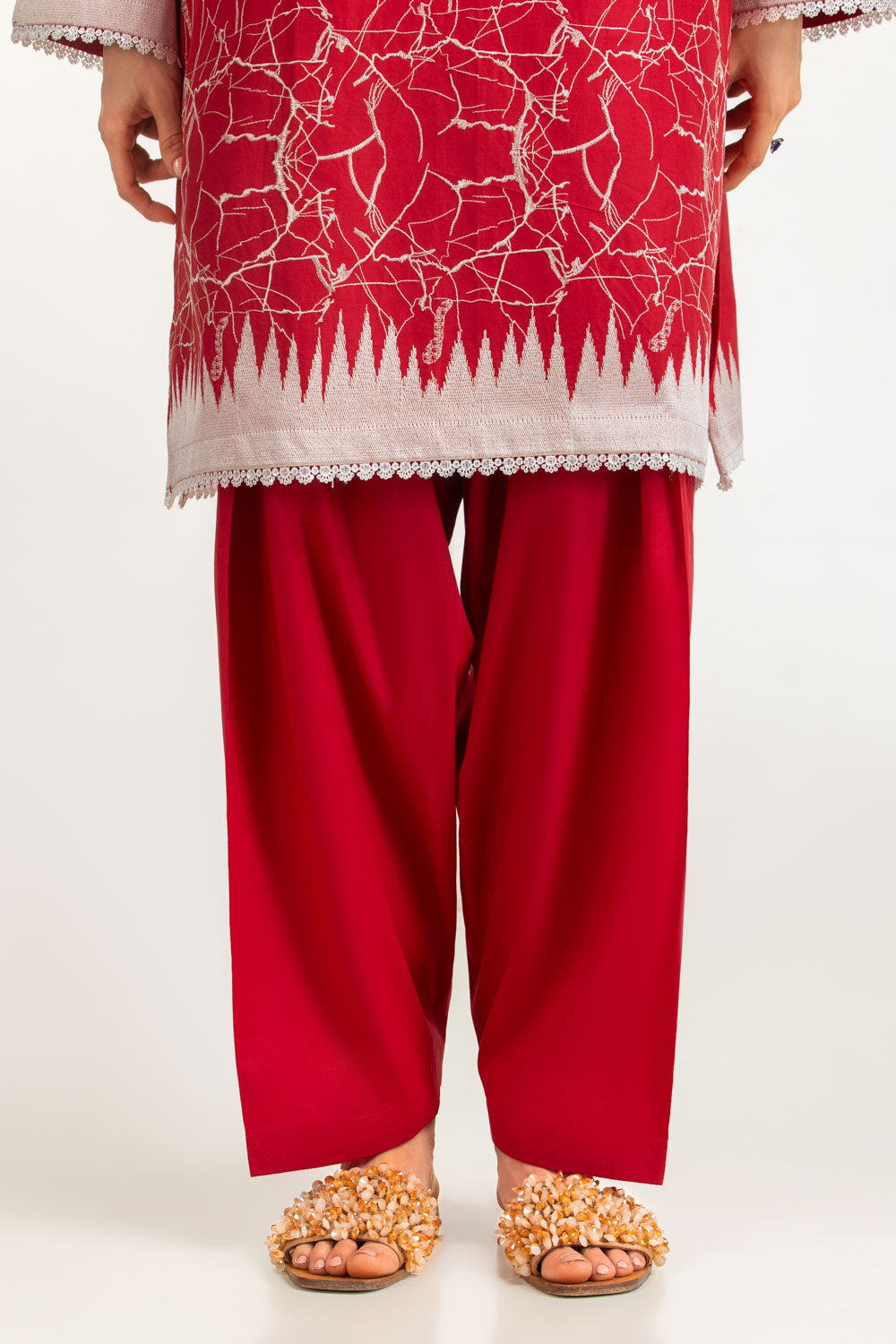3Pc Lawn Printed Suit With Embroidered