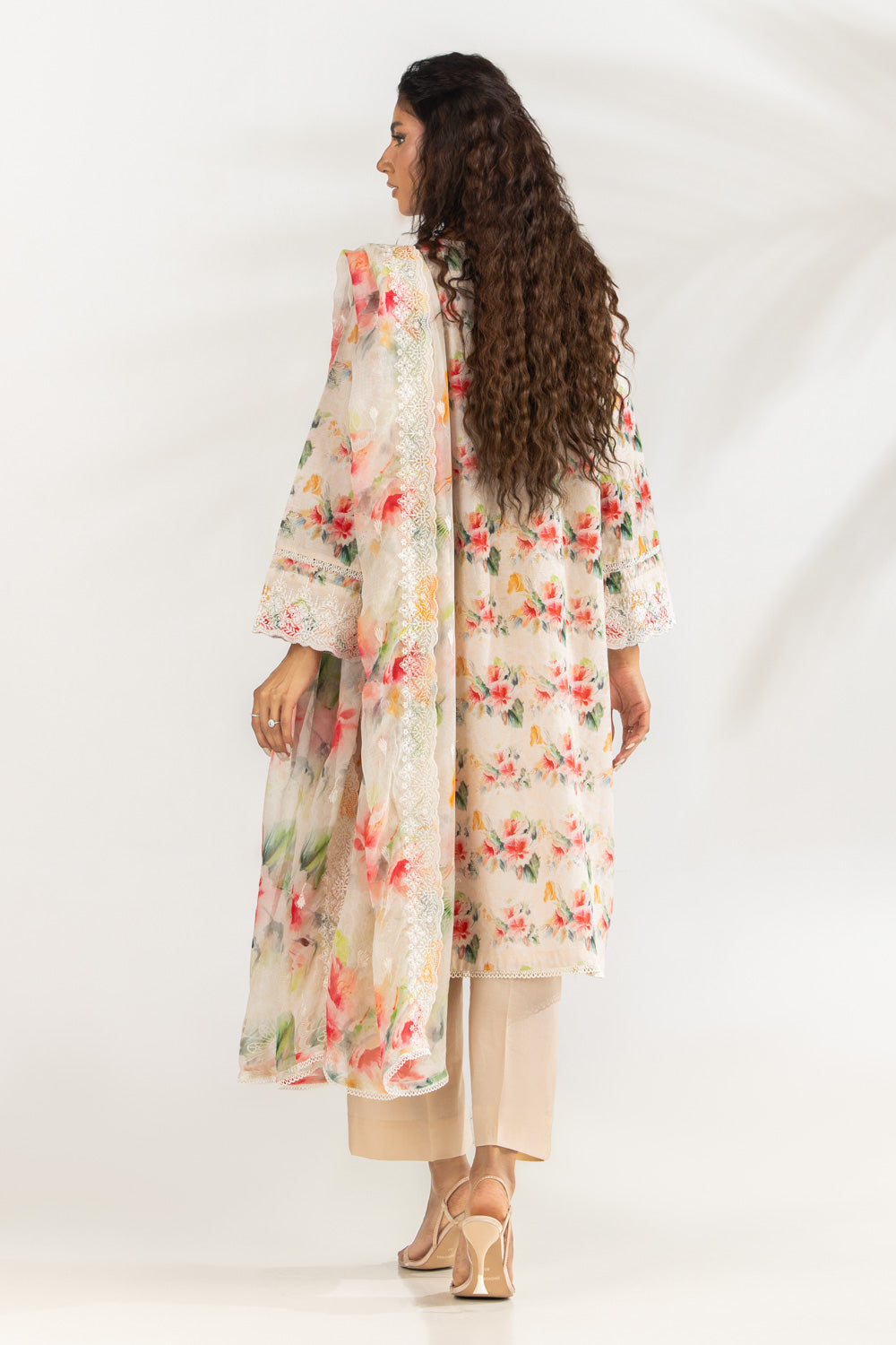 3PC Lawn Printed Suit With Embroidered