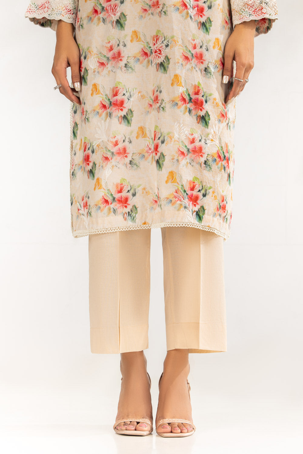 3PC Lawn Printed Suit With Embroidered