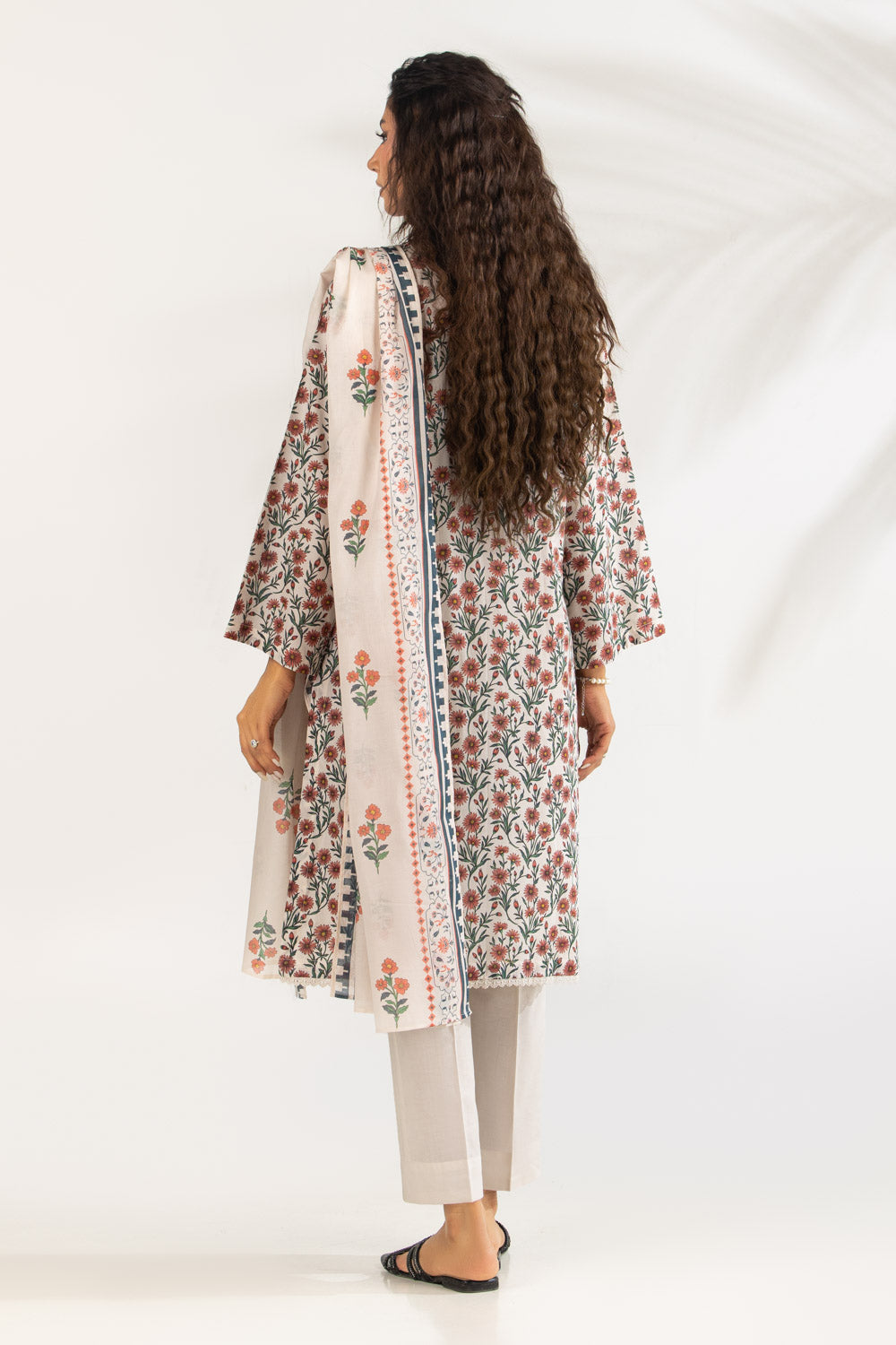 3PC Lawn Printed Suit With Embroidered