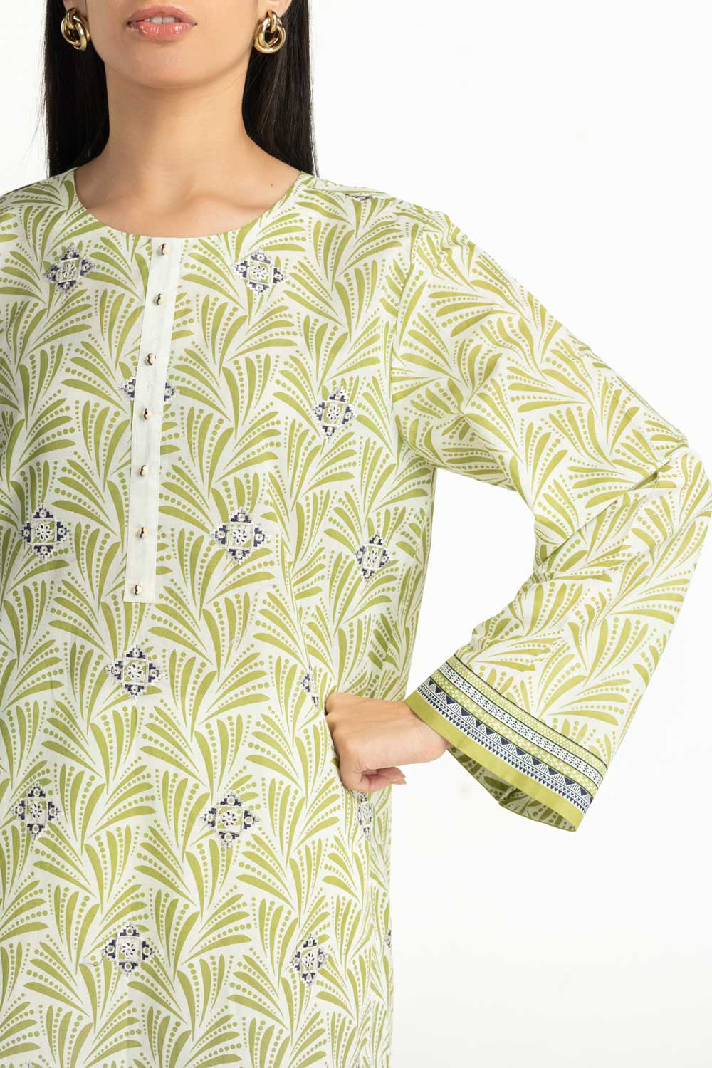 3Pc Lawn Printed Suit With Embroidered