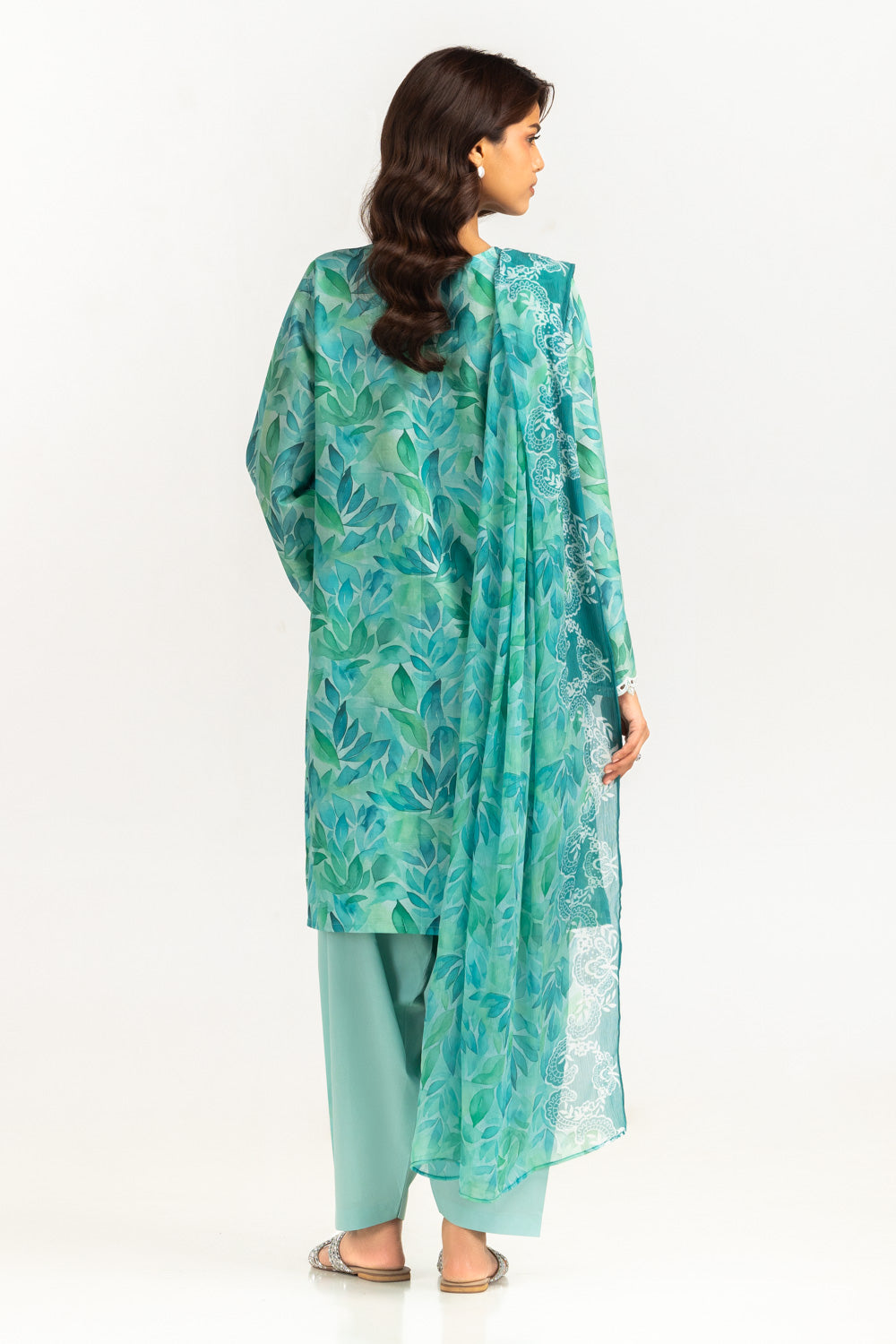 3Pc Lawn Printed Suit With Embroidered