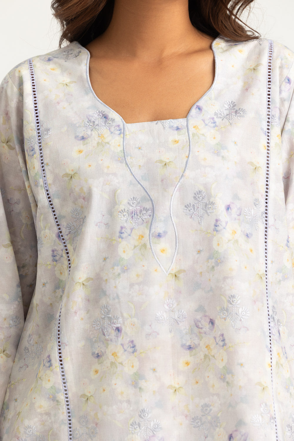 3PC Lawn Printed Suit With Embroidered