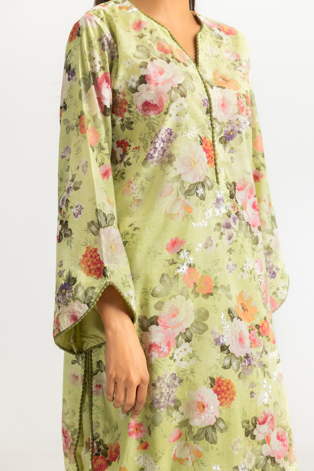 3PC Lawn Printed Suit With Embroidered