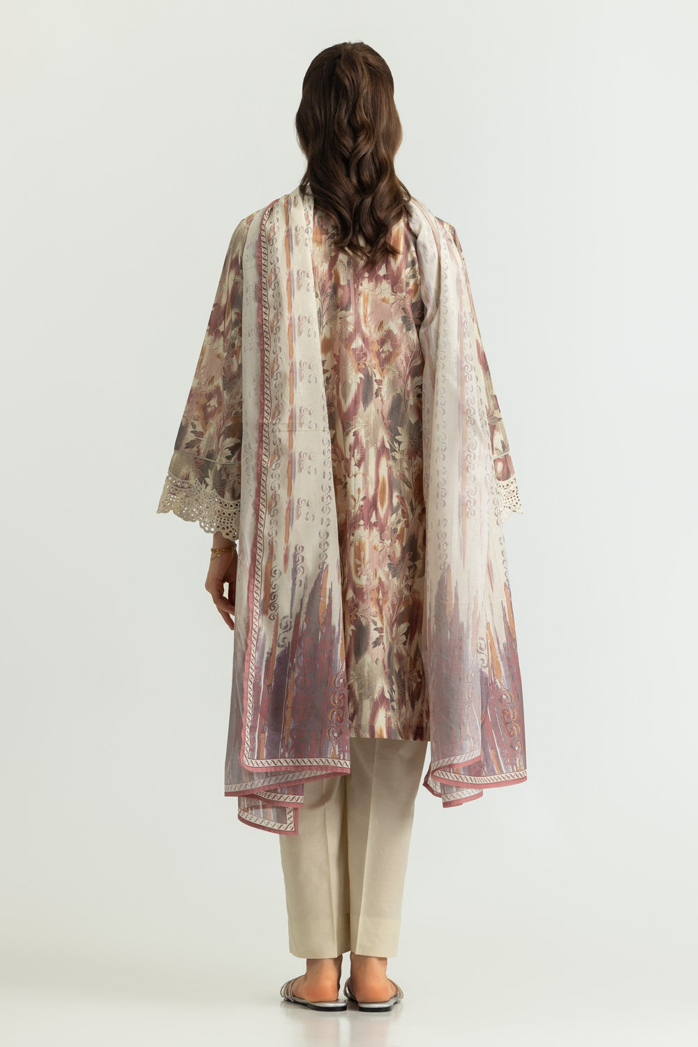 3PC Lawn Printed Suit With Embroidered