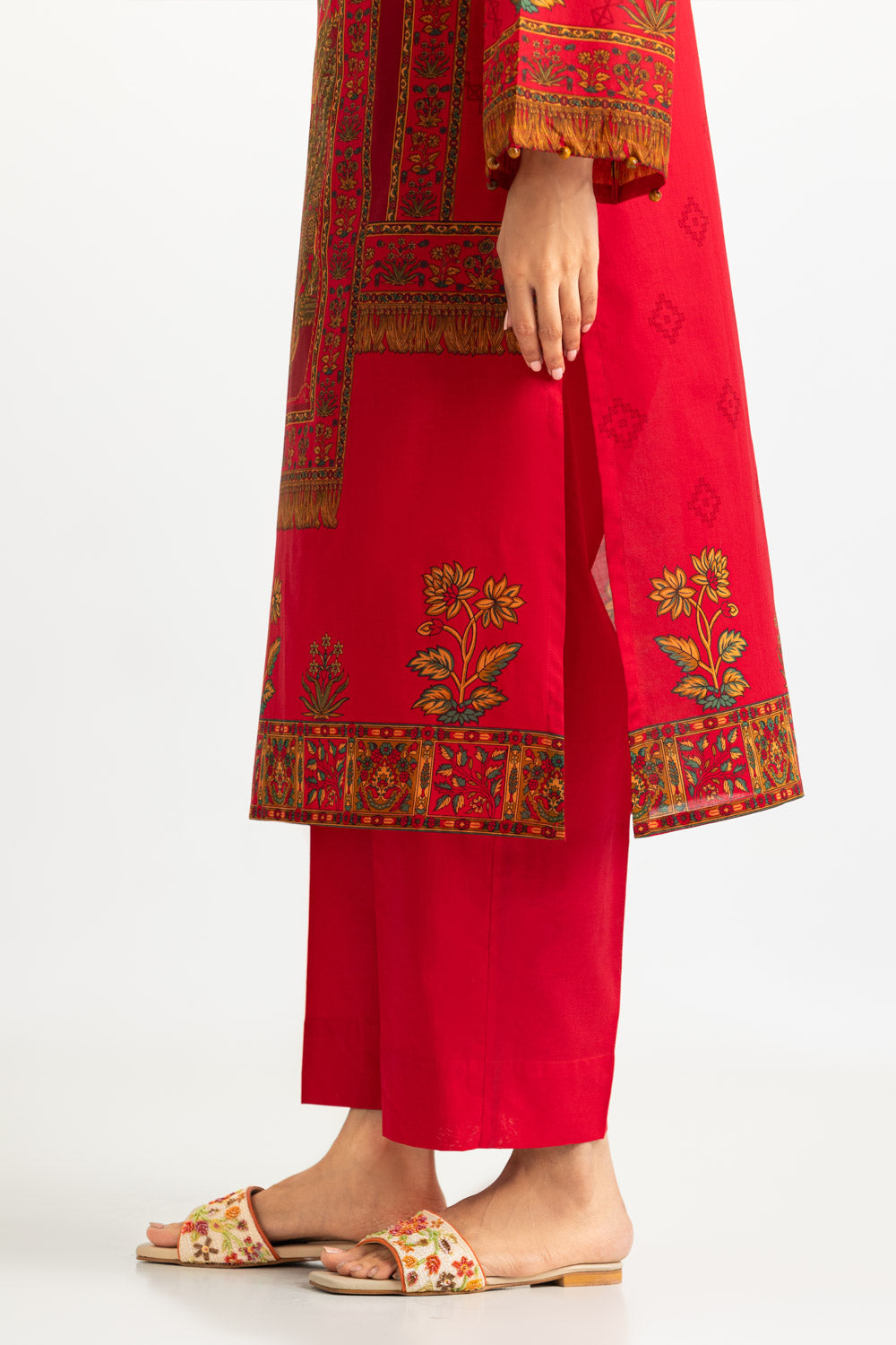 3PC Lawn Printed Suit With Embroidered